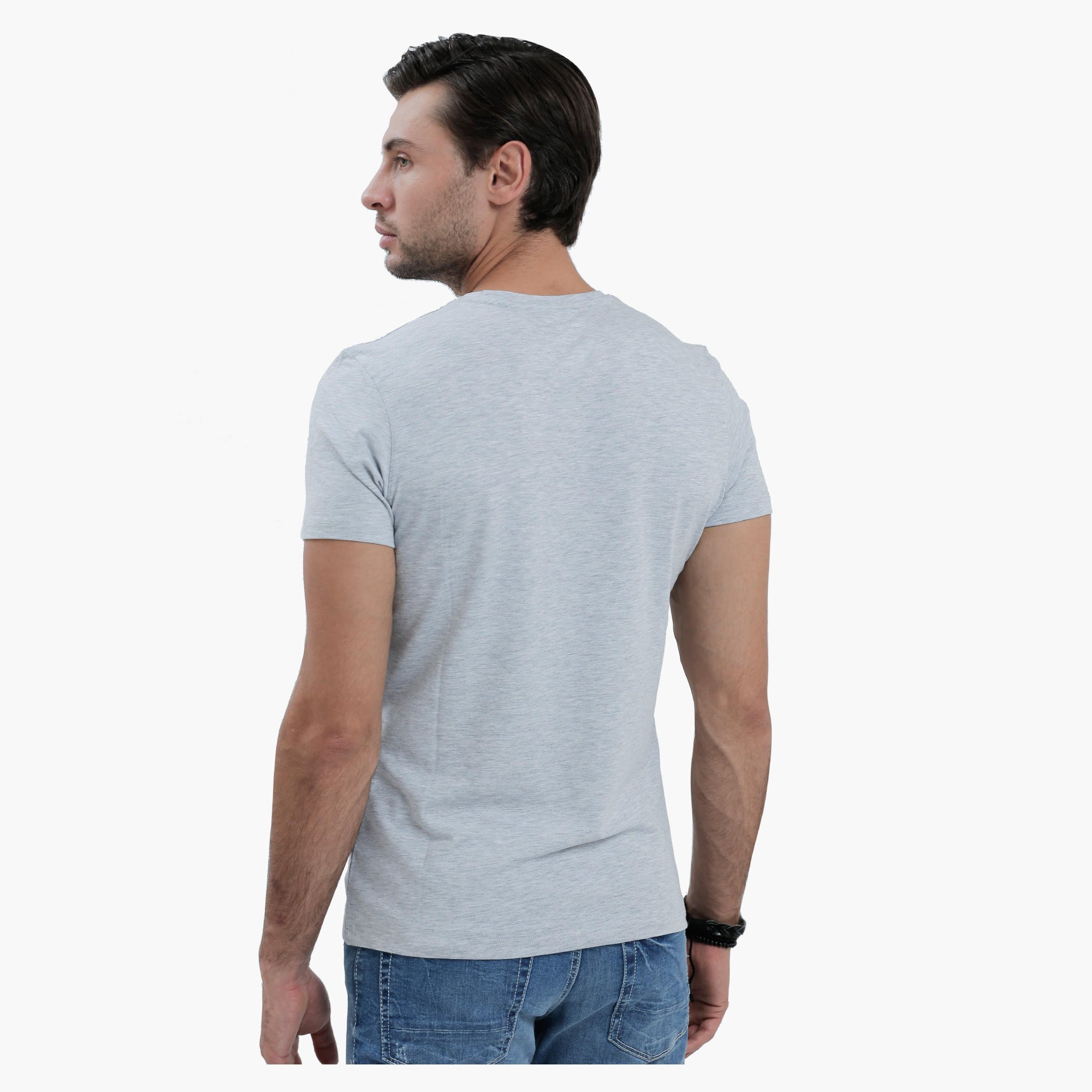 V-Neck T-Shirt with Short Sleeves in Slim Fit-men-clothing-tshirtsandpolos-tshirts-image-2