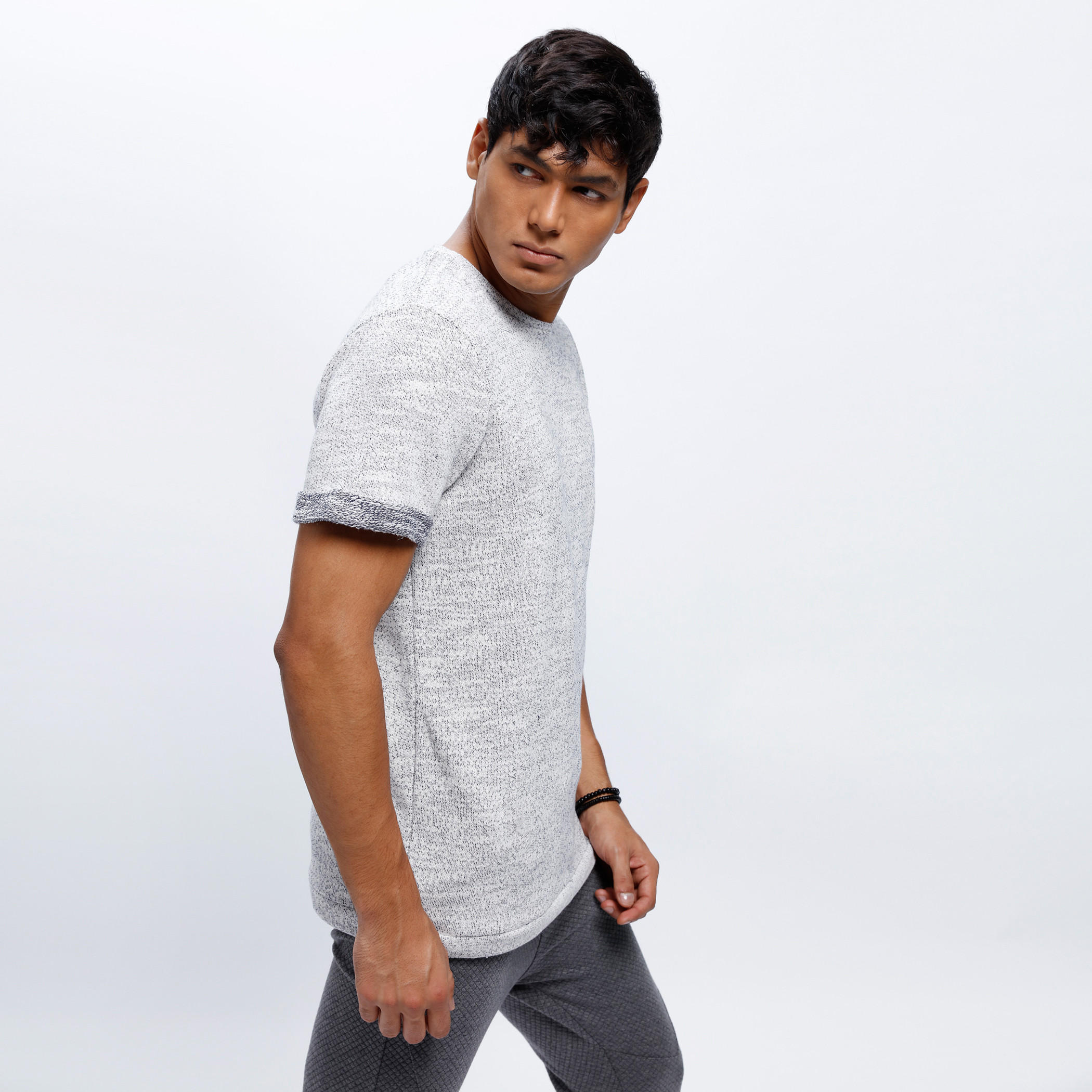 Textured Crew Neck T-Shirt with Short Sleeves-men-clothing-tshirtsandpolos-tshirts-image-3