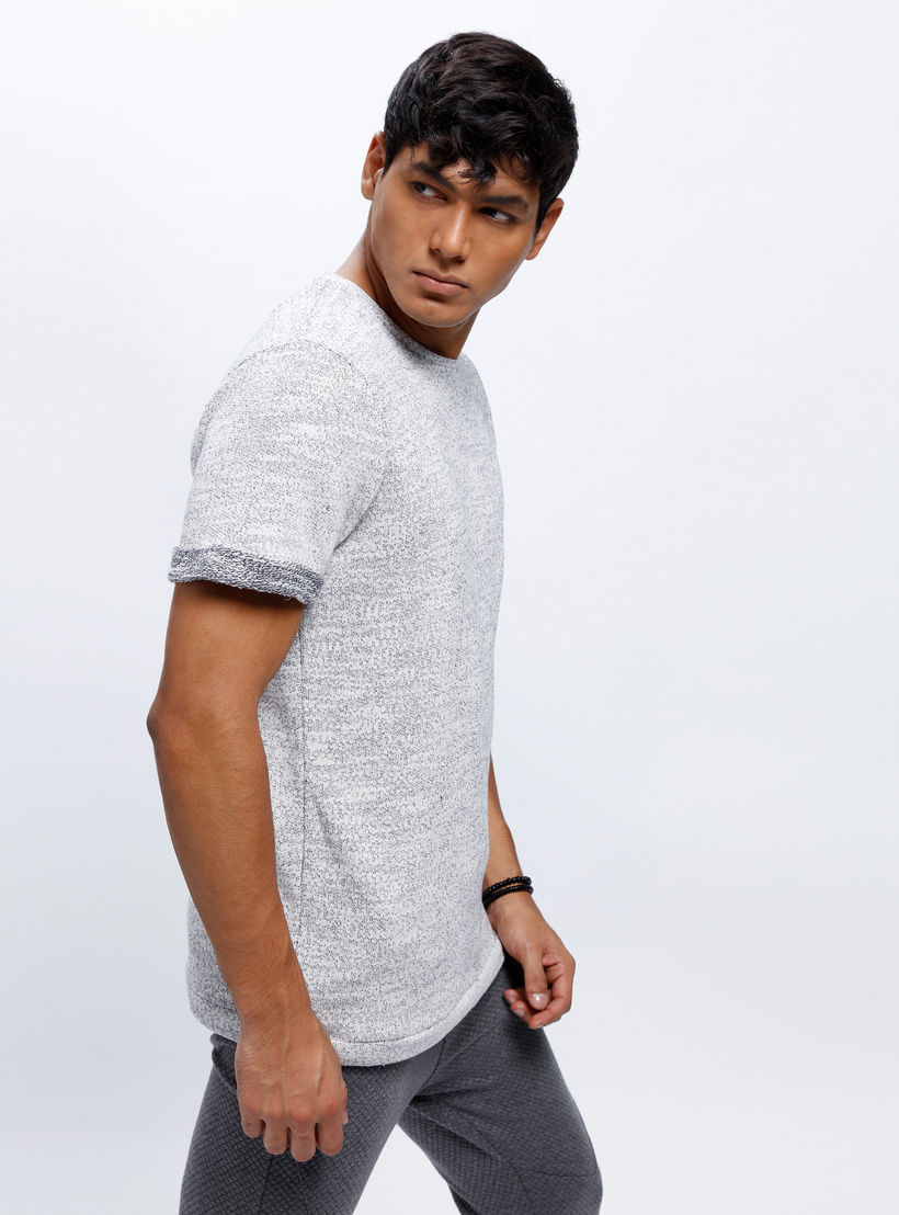 Textured Crew Neck T-Shirt with Short Sleeves-men-clothing-tshirtsandpolos-tshirts-image-3