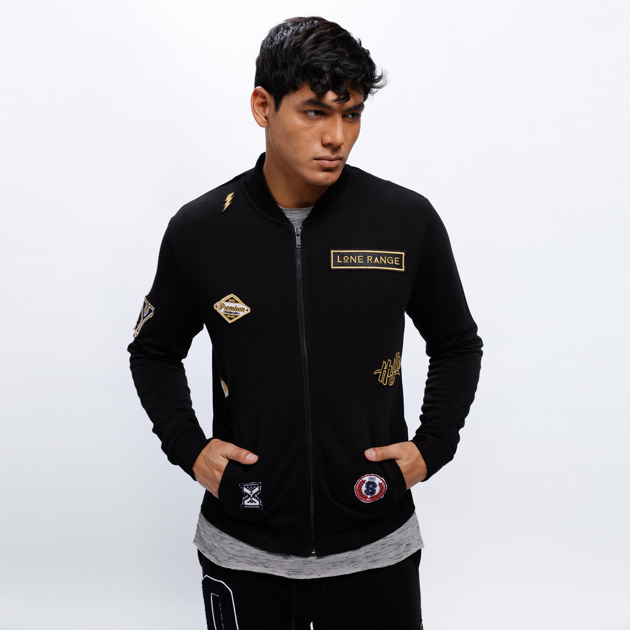 Biker Jacket with Long Sleeves and Zip Closure-men-clothing-jacketsandblazers-jackets-image-1