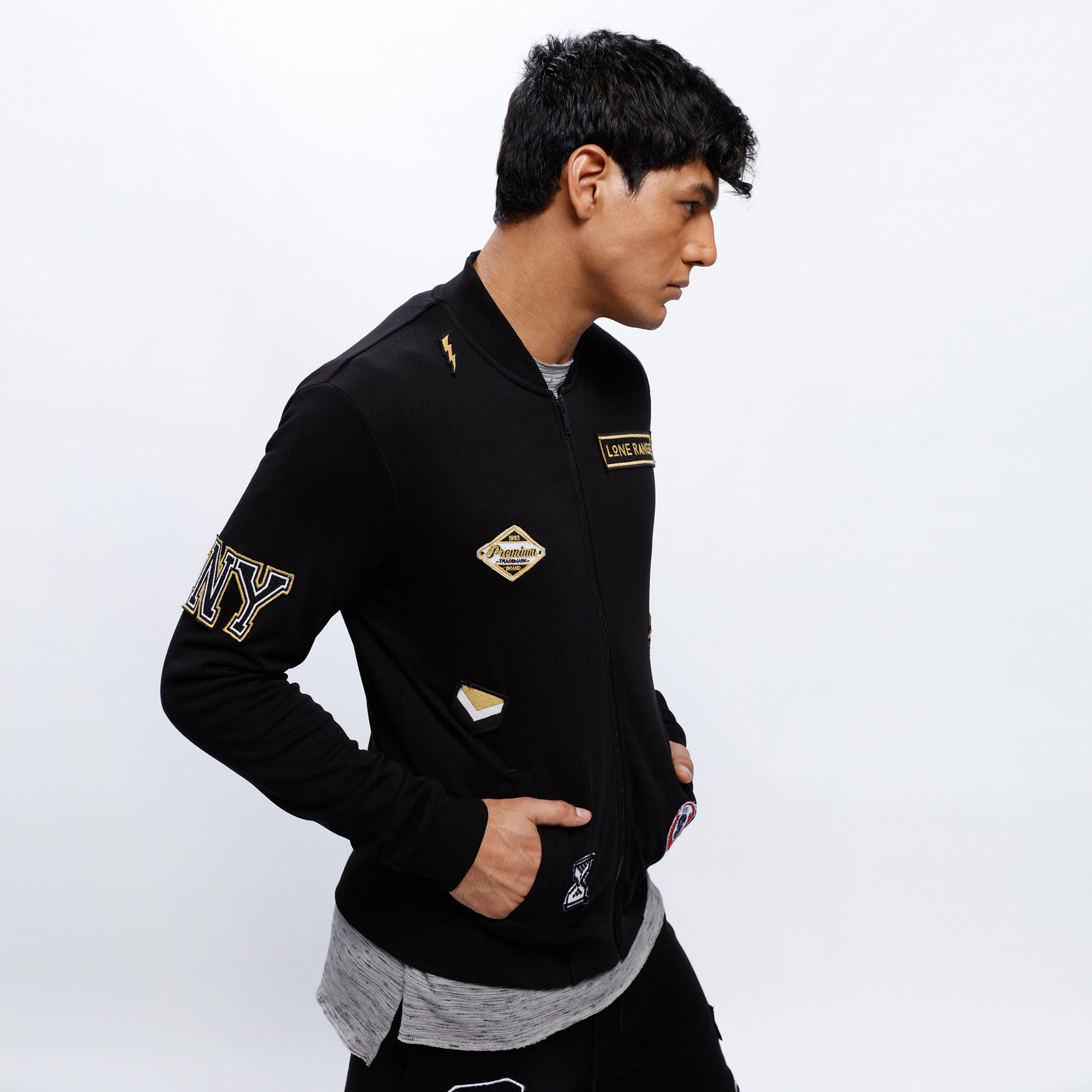 Biker Jacket with Long Sleeves and Zip Closure-men-clothing-jacketsandblazers-jackets-image-3