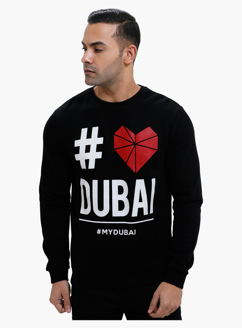 Printed Crew Neck Sweatshirt with Long Sleeves-men-winterwear-hoodiesandsweatshirts-image-5