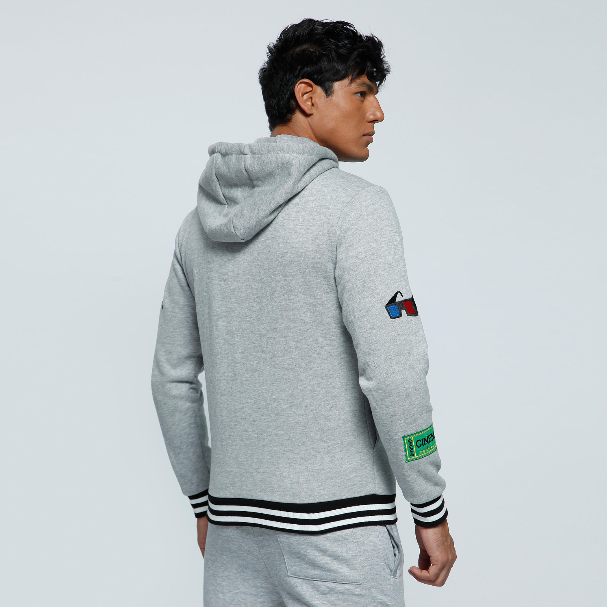 Printed Sweatshirt with Hood and Long Sleeves-men-winterwear-hoodiesandsweatshirts-image-2