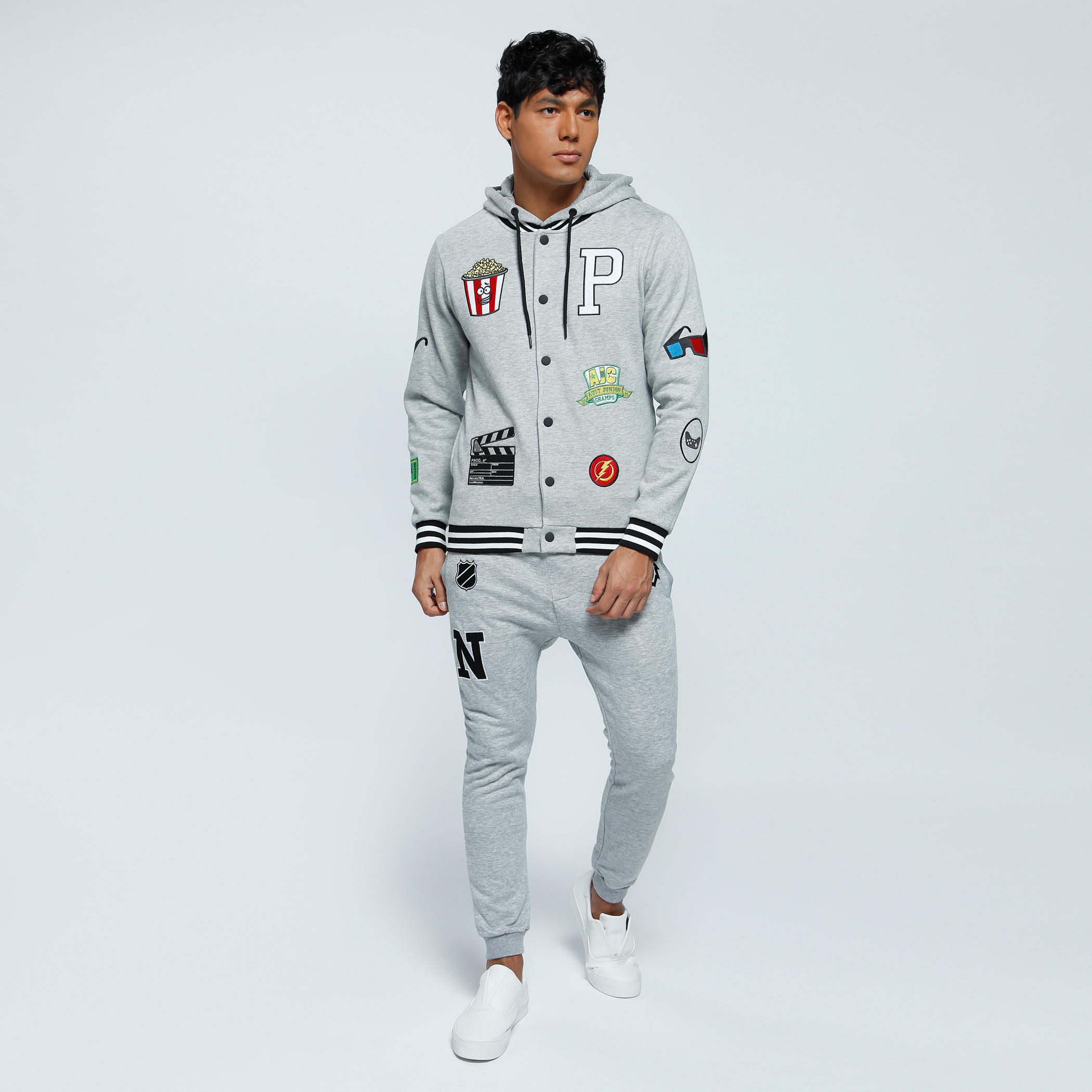 Printed Sweatshirt with Hood and Long Sleeves-men-winterwear-hoodiesandsweatshirts-image-5