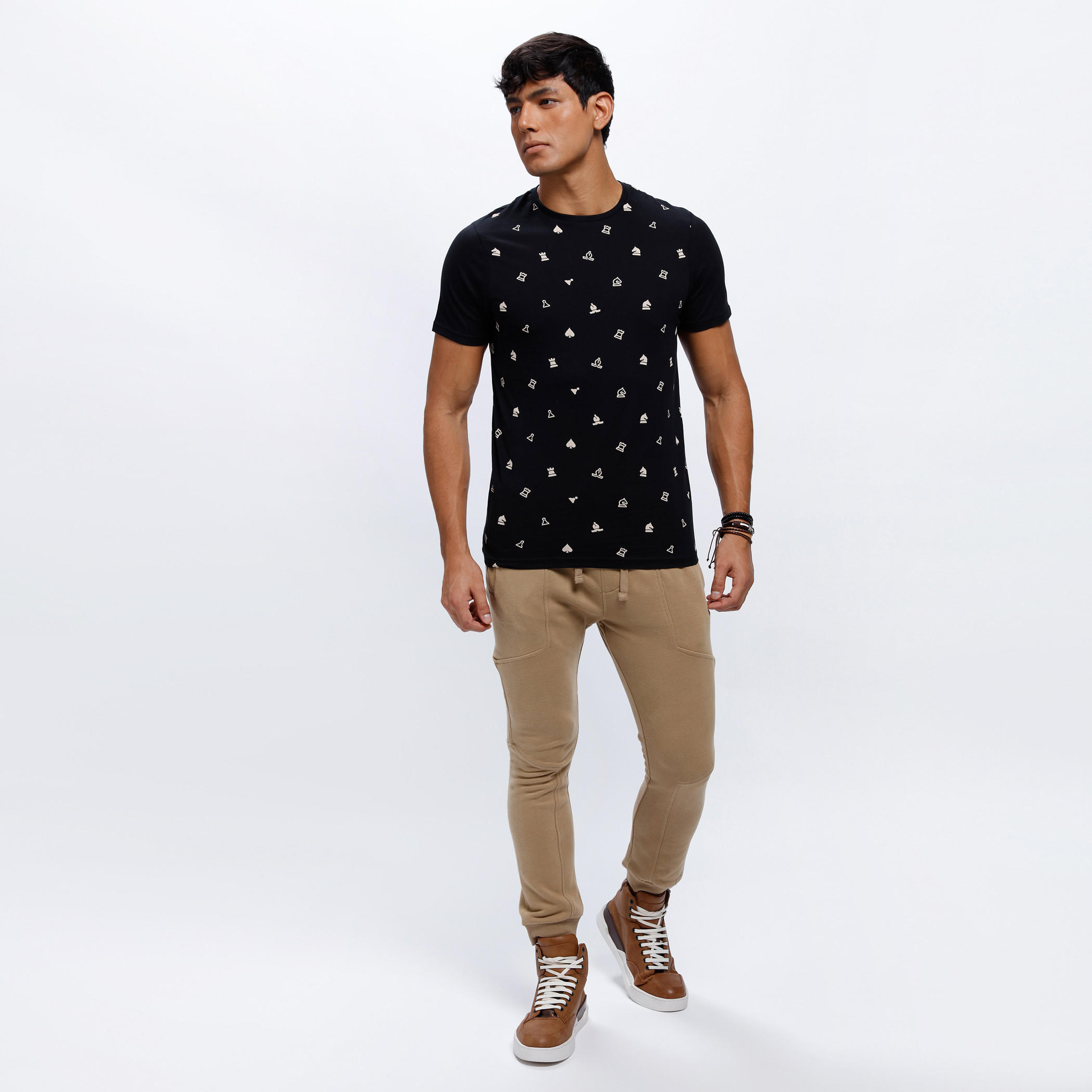 Printed T-Shirt with Crew Neck and Short Sleeves-men-clothing-tshirtsandpolos-tshirts-image-1