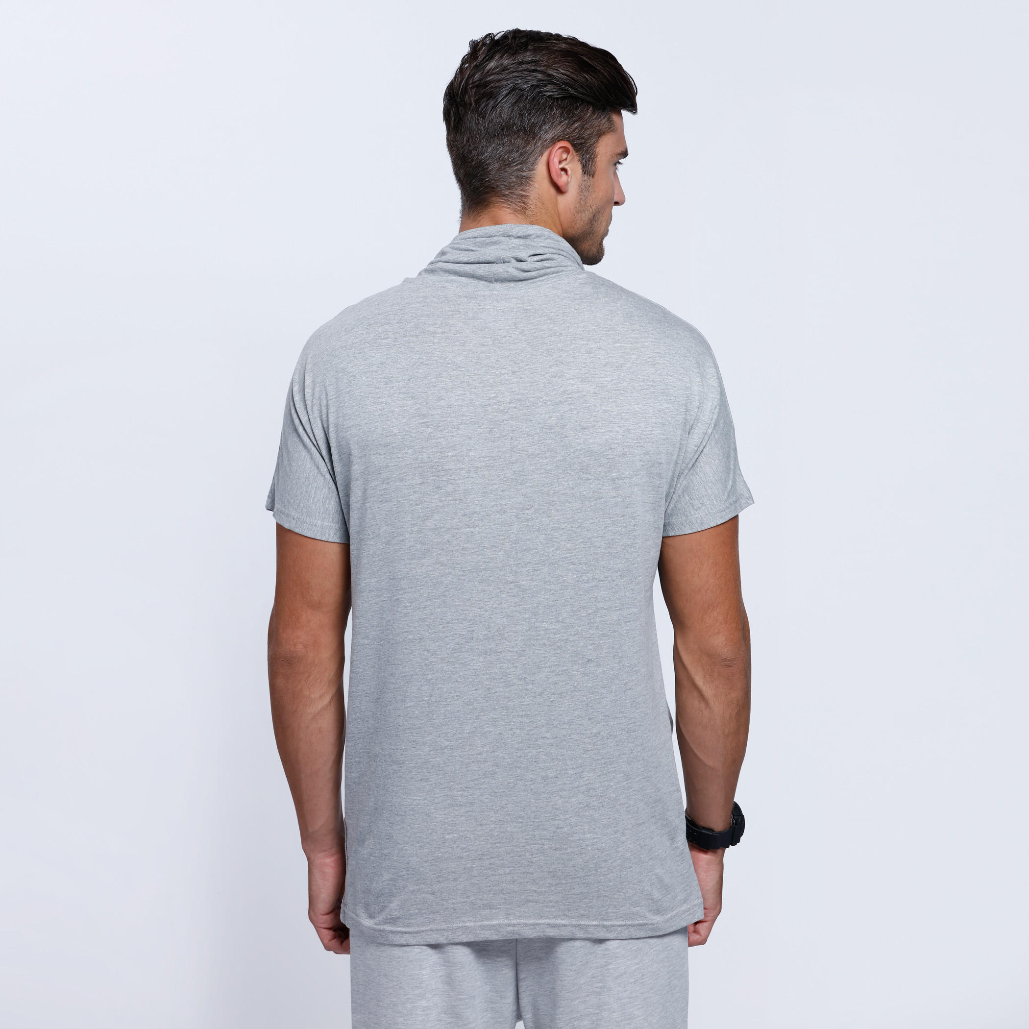 Printed Short Sleeves T-Shirt with Cowl Neck-men-clothing-tshirtsandpolos-tshirts-image-2