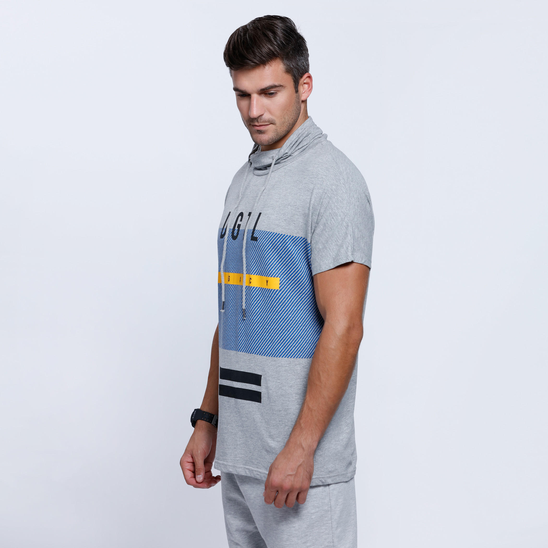 Printed Short Sleeves T-Shirt with Cowl Neck-men-clothing-tshirtsandpolos-tshirts-image-3