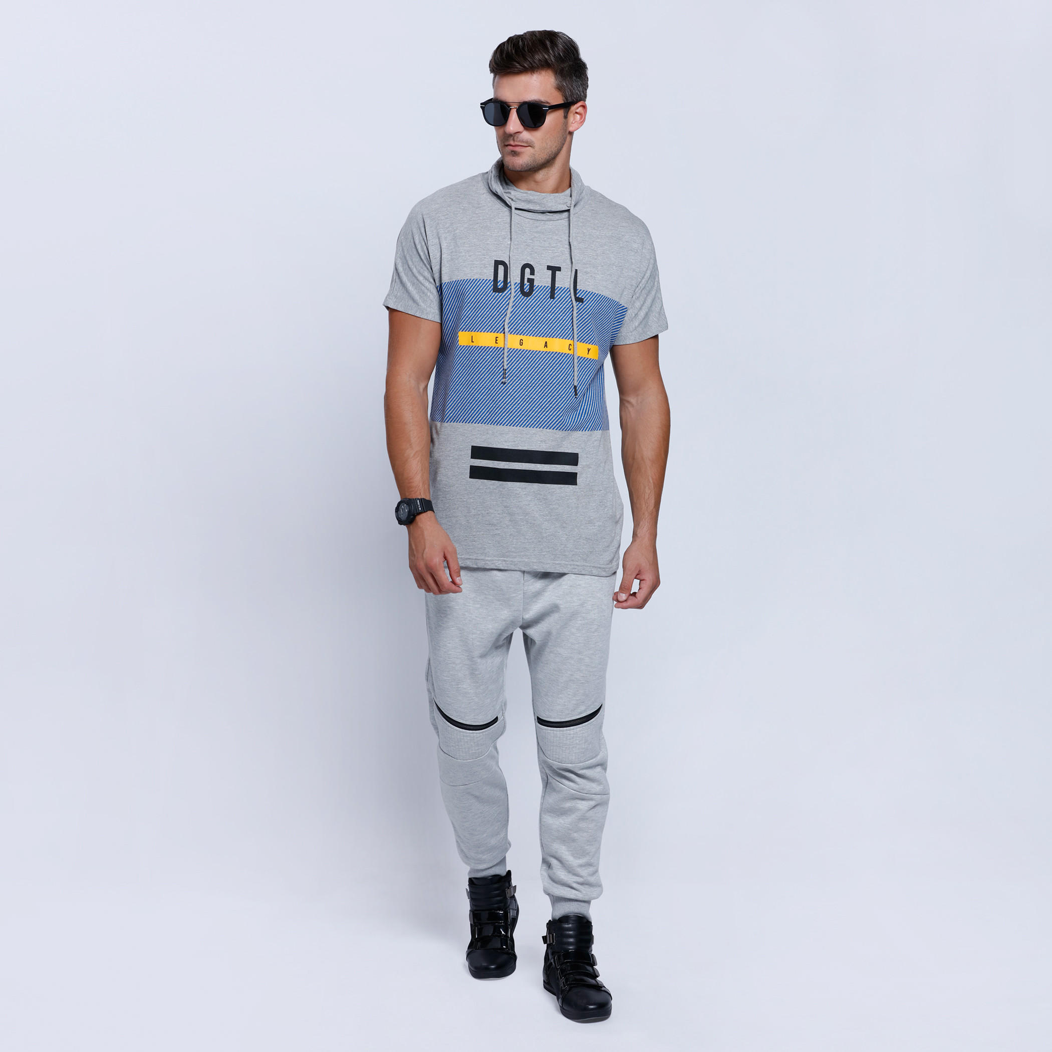 Printed Short Sleeves T-Shirt with Cowl Neck-men-clothing-tshirtsandpolos-tshirts-image-5