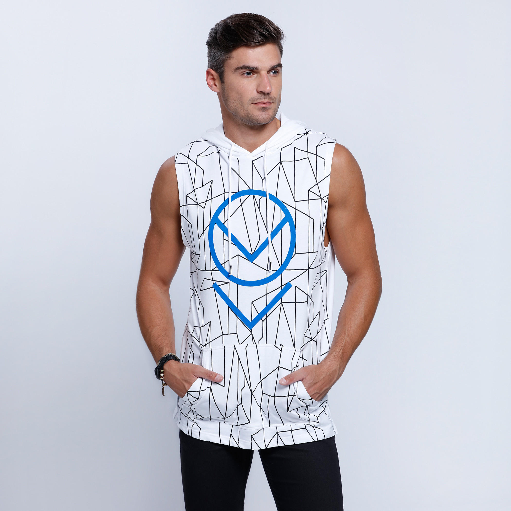 Printed Sleeveless T-Shirt with Hood-men-clothing-tshirtsandpolos-tshirts-image-1