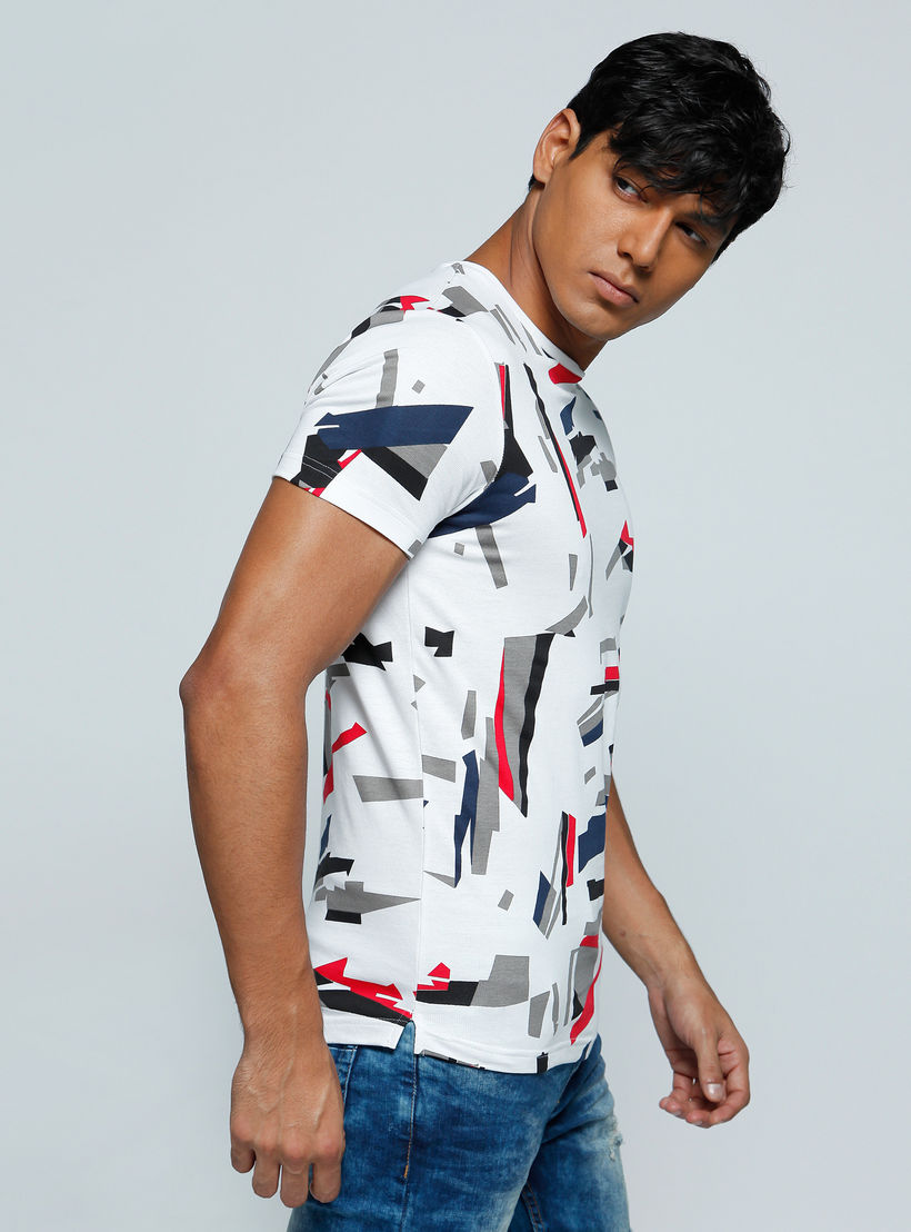 Printed T-Shirt with Crew Neck and Short Sleeves-men-clothing-tshirtsandpolos-tshirts-image-3