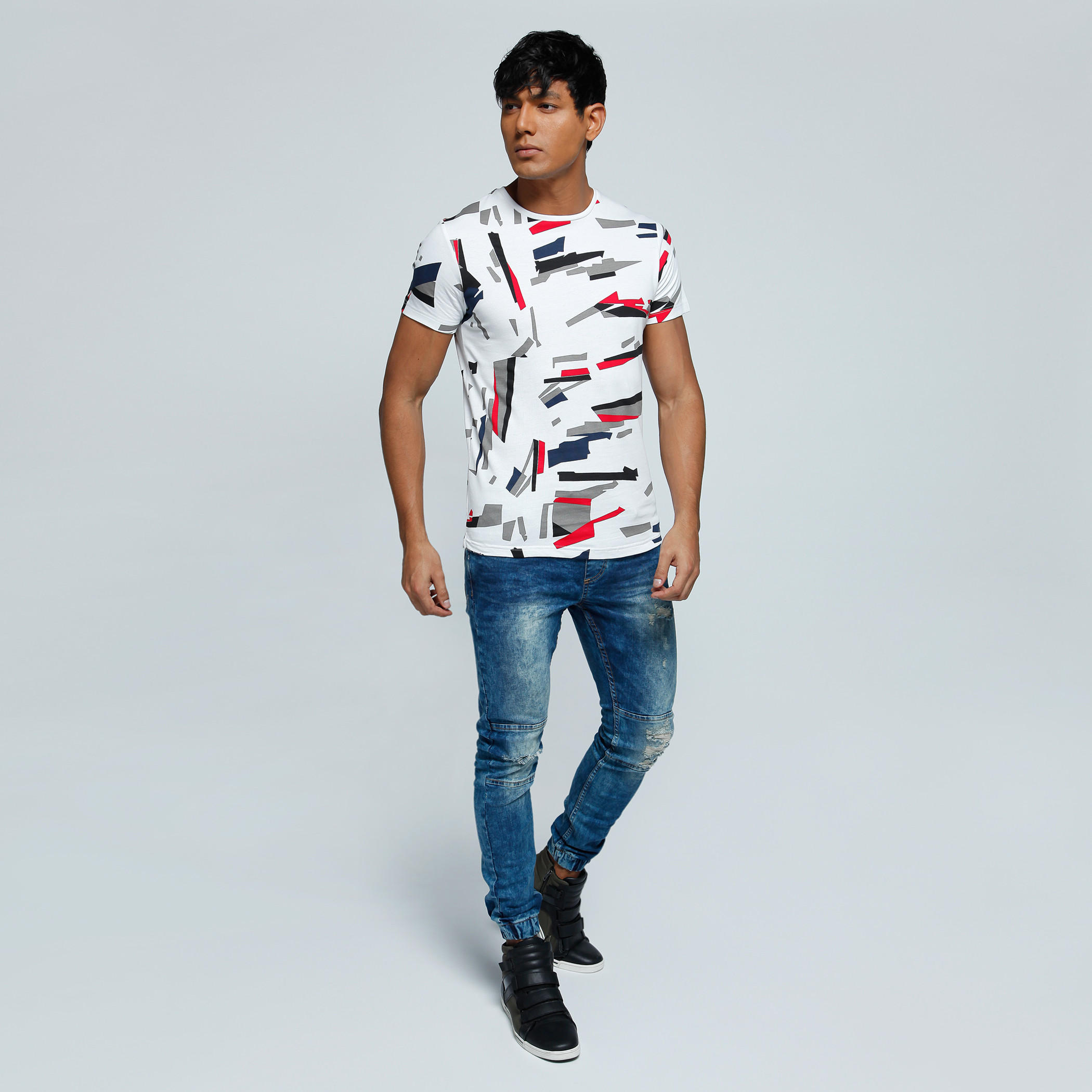 Printed T-Shirt with Crew Neck and Short Sleeves-men-clothing-tshirtsandpolos-tshirts-image-1