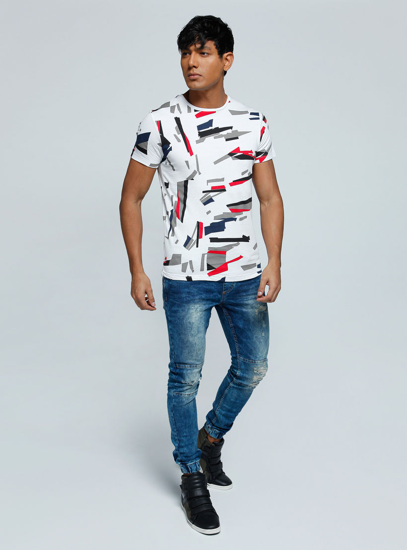 Printed T-Shirt with Crew Neck and Short Sleeves-men-clothing-tshirtsandpolos-tshirts-image-5