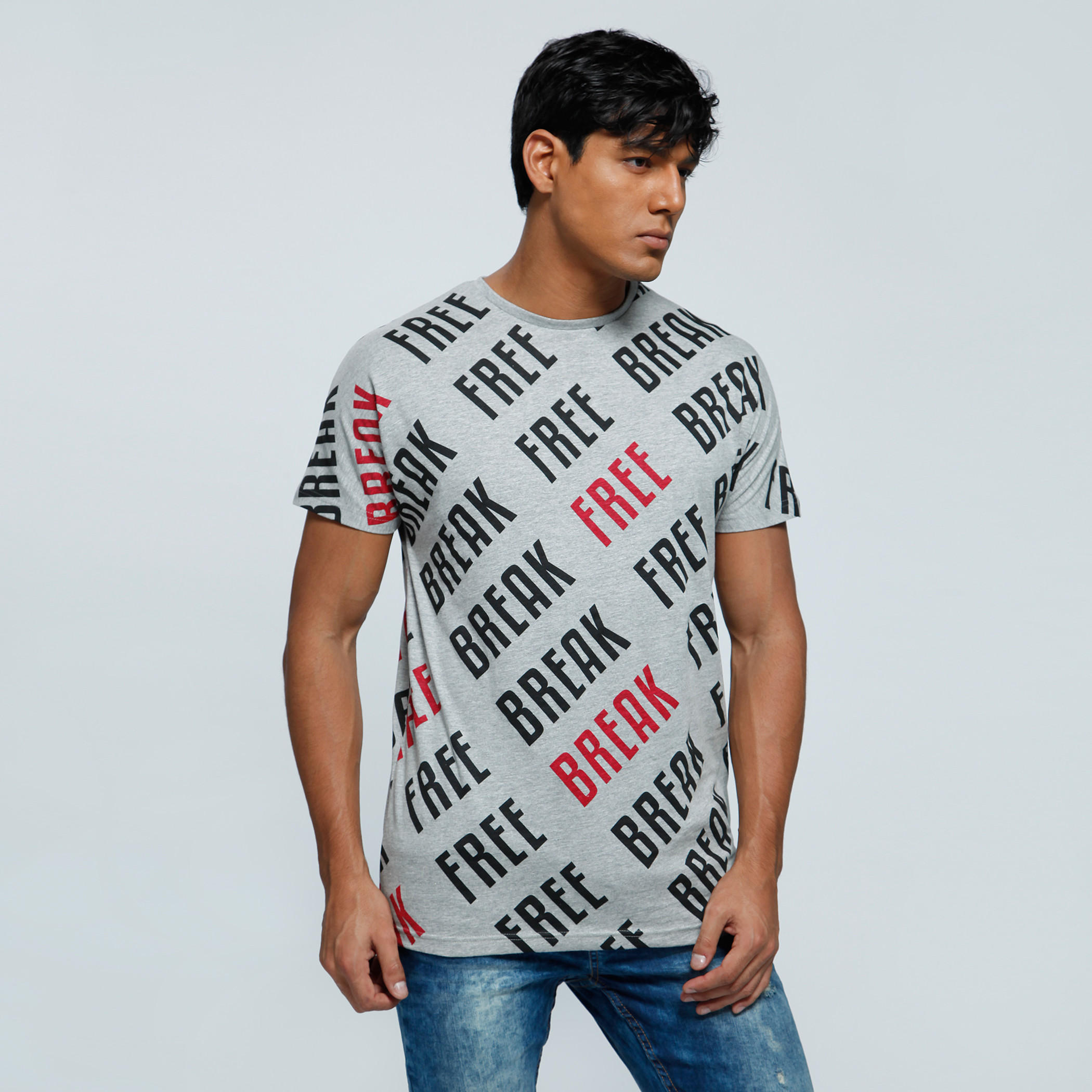 Printed T-Shirt with Crew Neck and Short Sleeves-men-clothing-tshirtsandpolos-tshirts-image-1