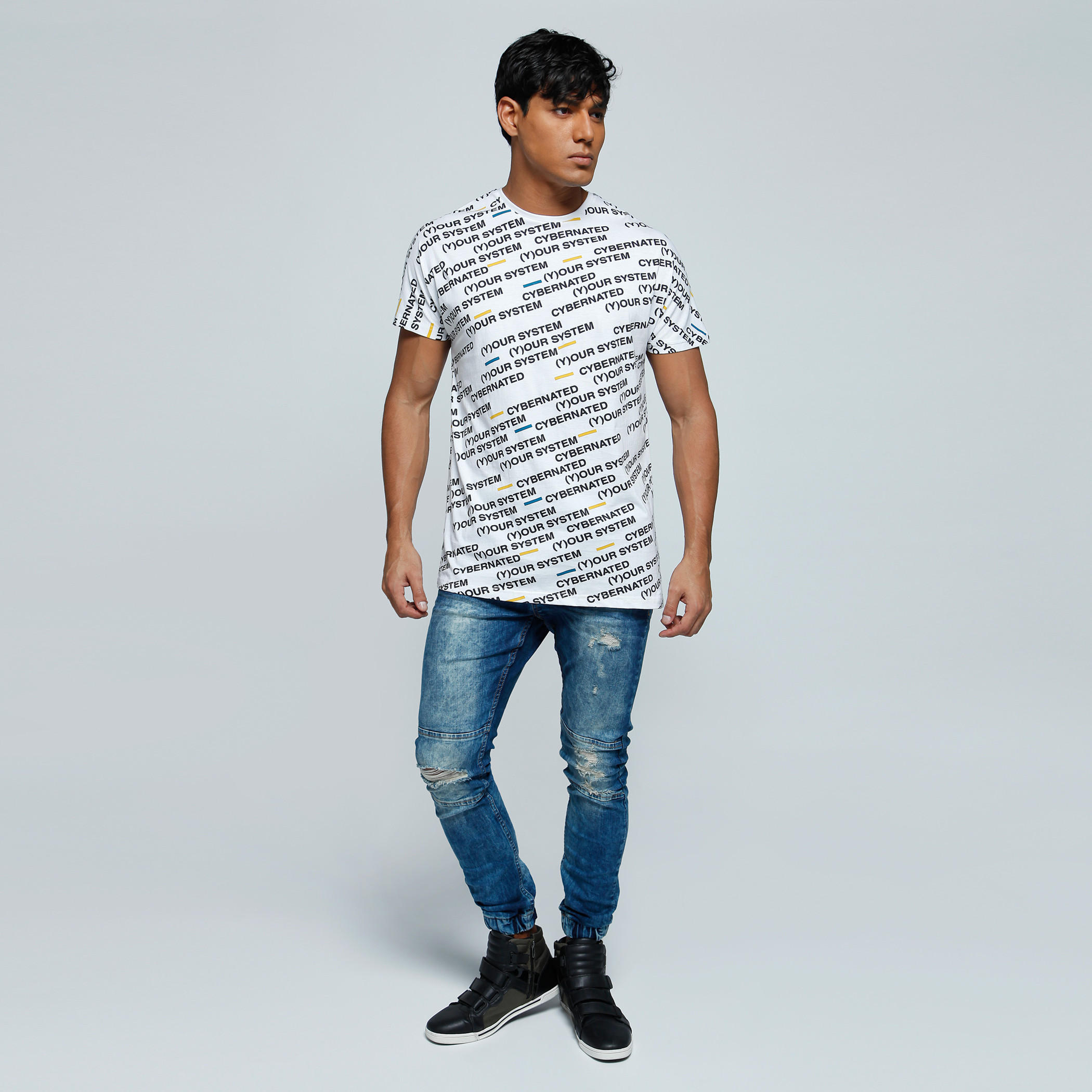 Printed T-Shirt with Crew Neck and Short Sleeves-men-clothing-tshirtsandpolos-tshirts-image-5