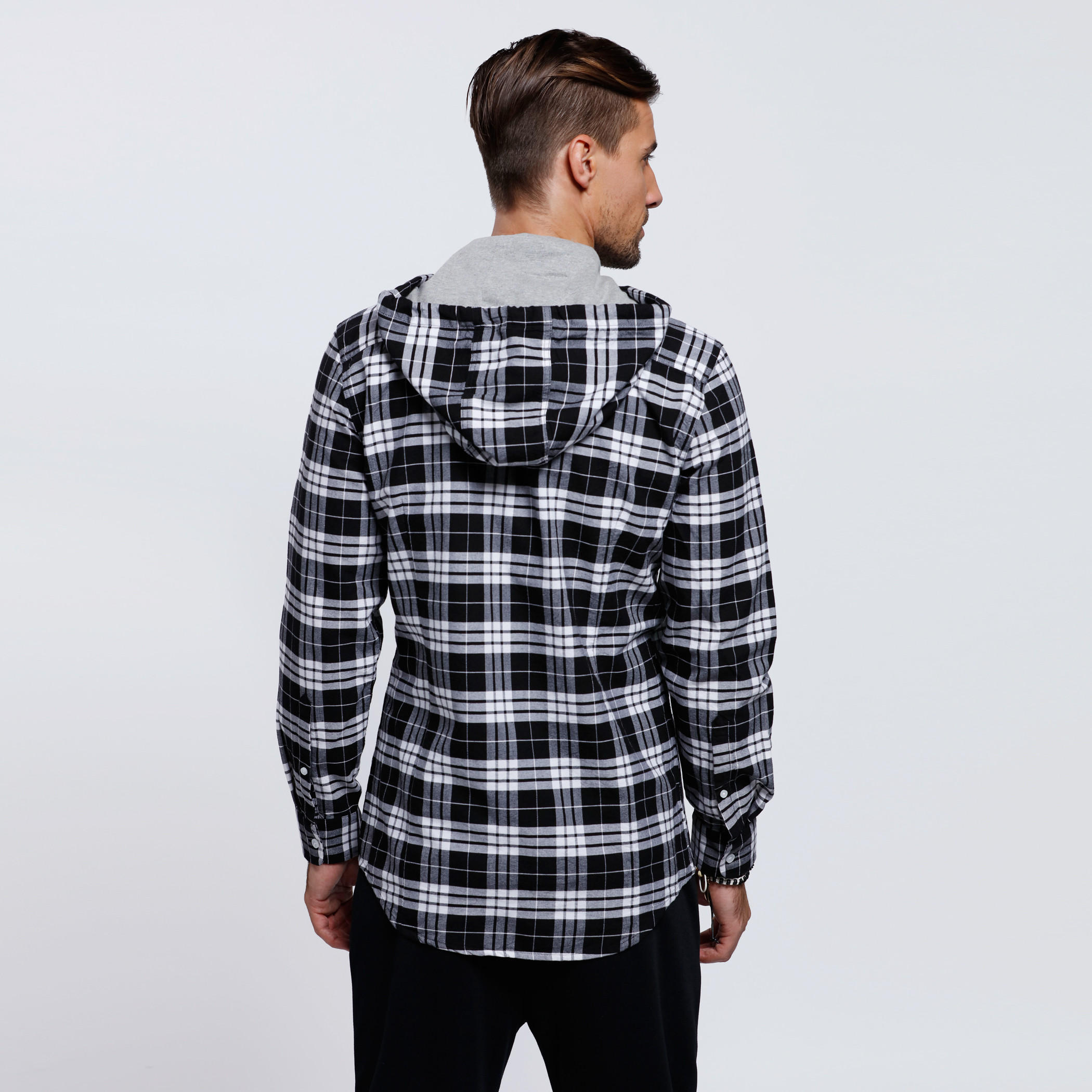 Chequered Long Sleeves Shirt with Hood-men-clothing-shirts-image-2