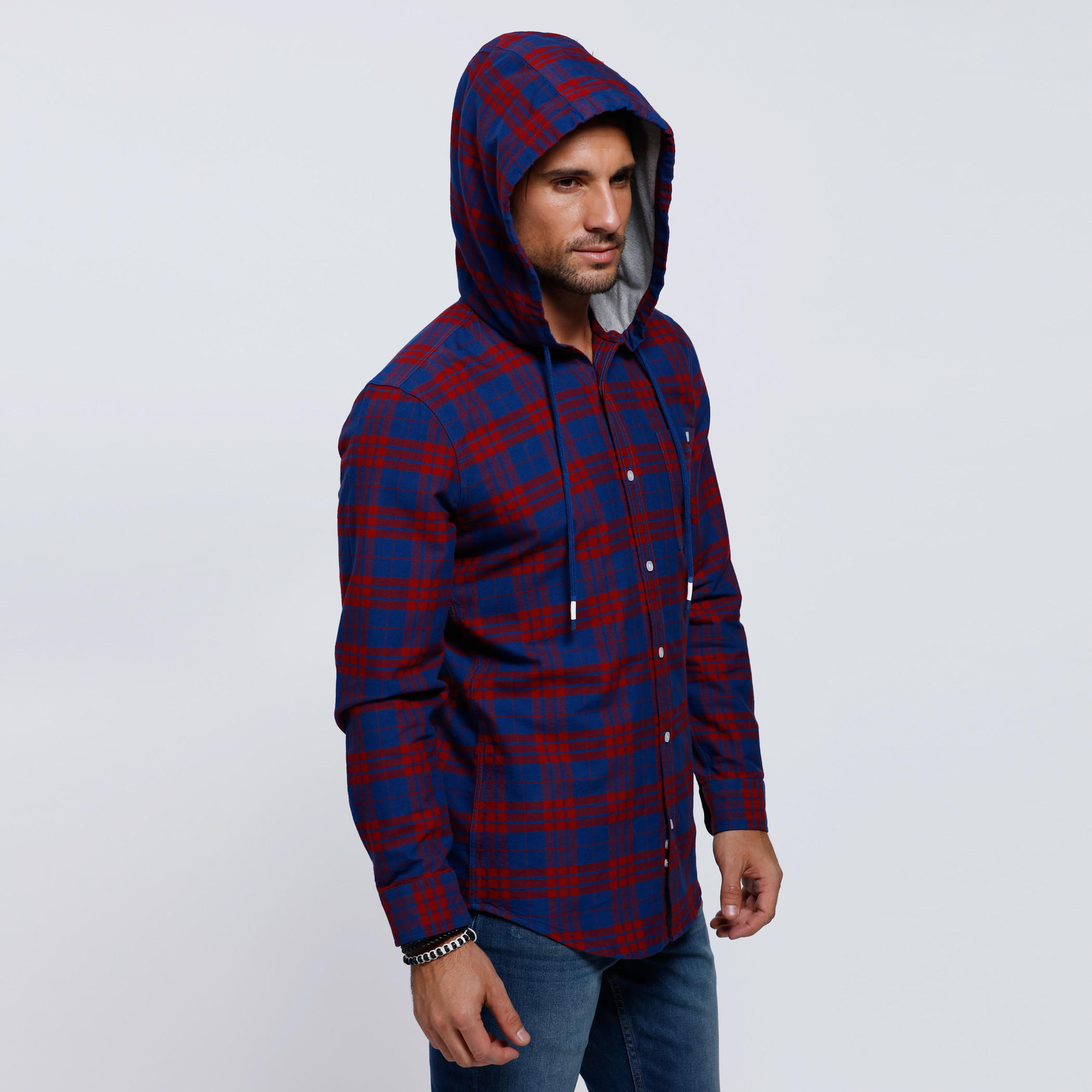 Chequered Long Sleeves Shirt with Hood-men-clothing-shirts-image-3