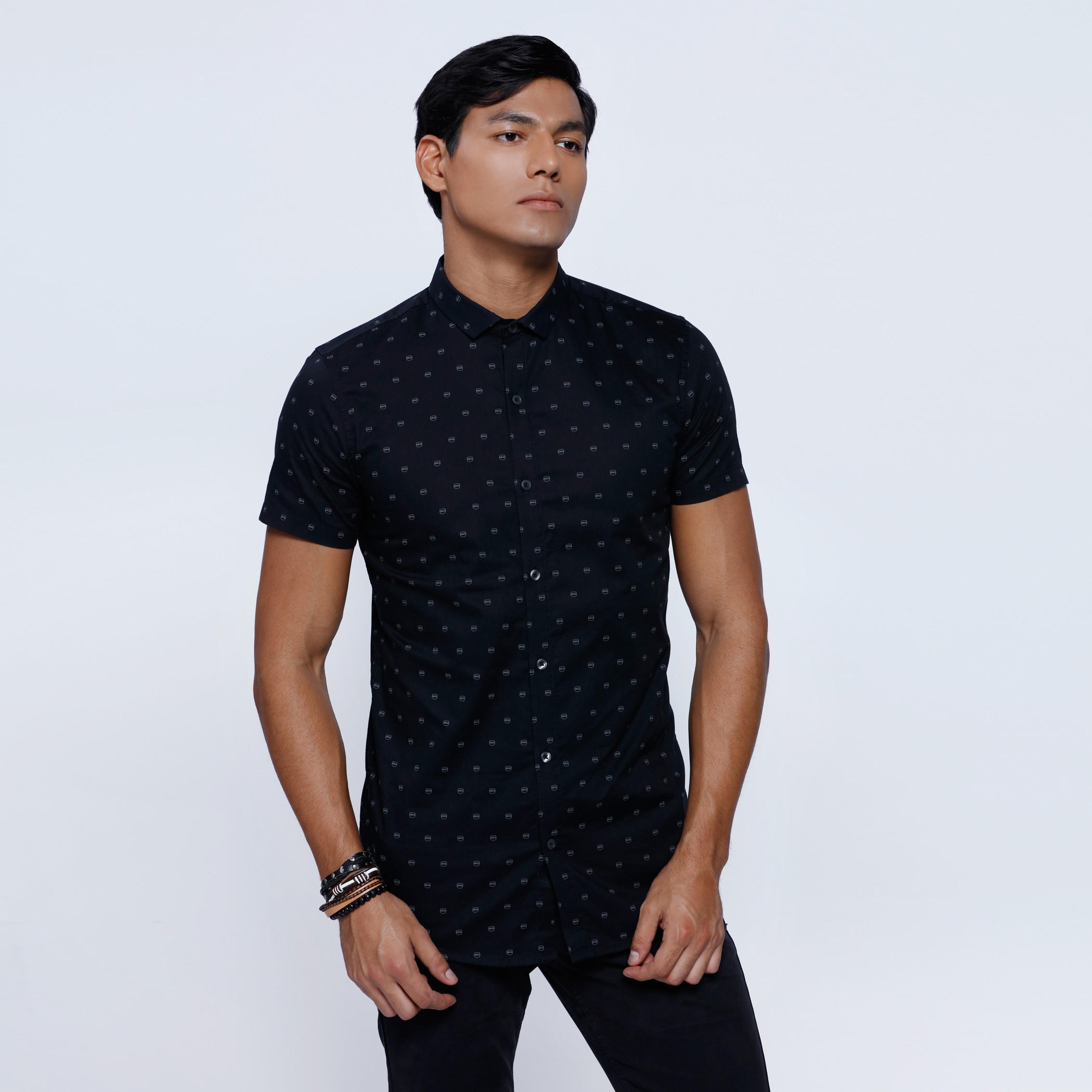 Printed Shirt with Short Sleeves-men-clothing-shirts-image-1