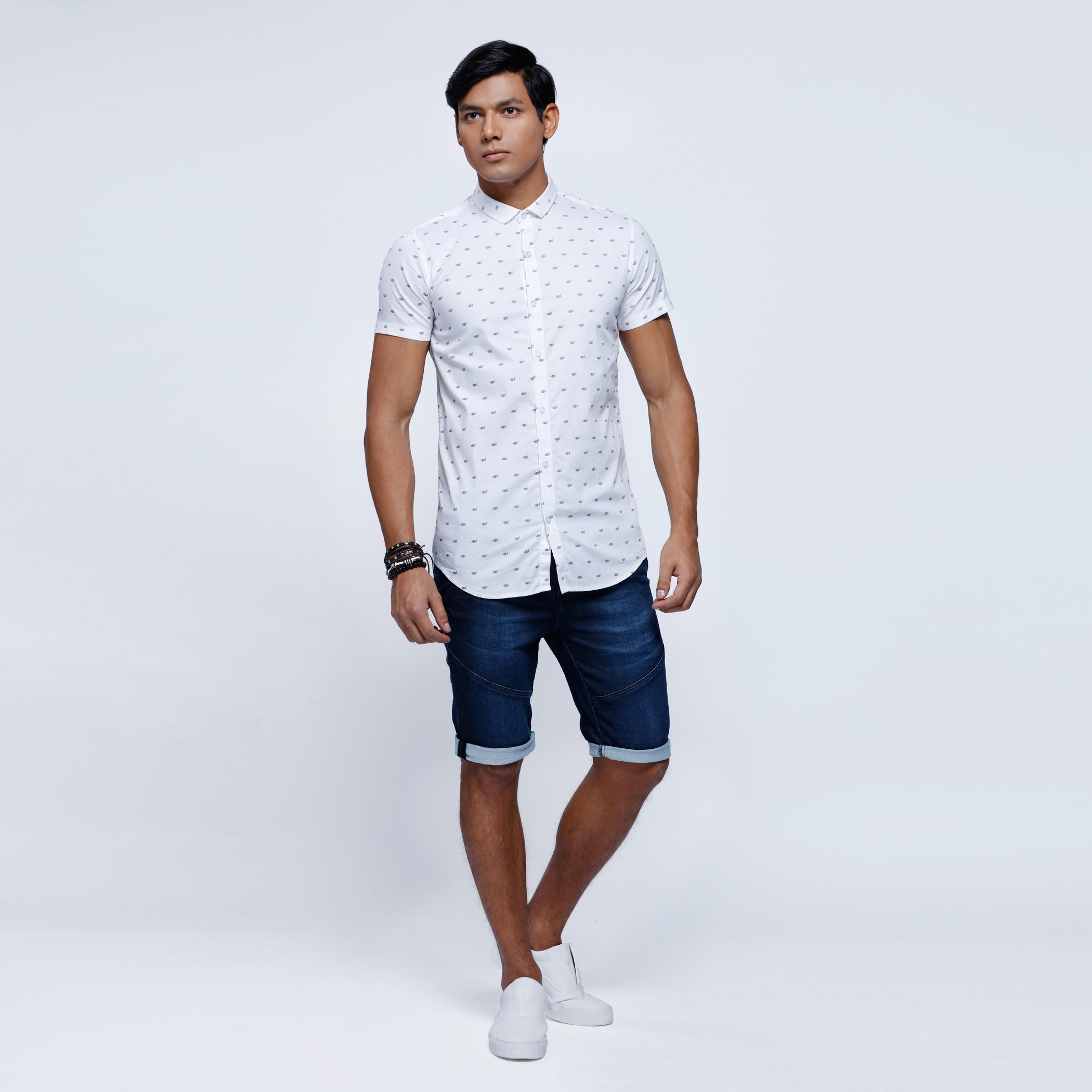 Printed Shirt with Short Sleeves-men-clothing-shirts-image-1