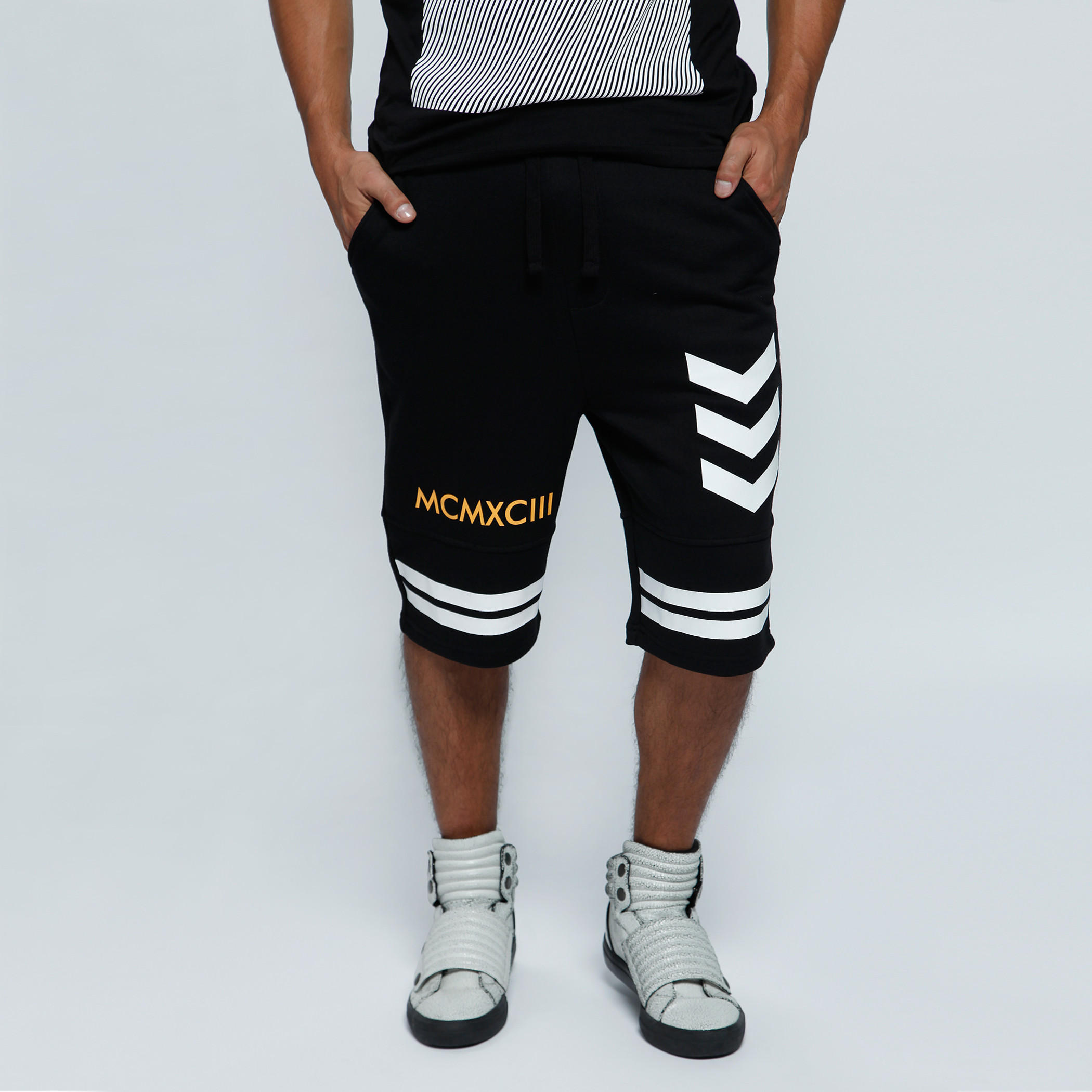 Printed Shorts with Elasticised Waistband-men-clothing-bottoms-shorts-image-1