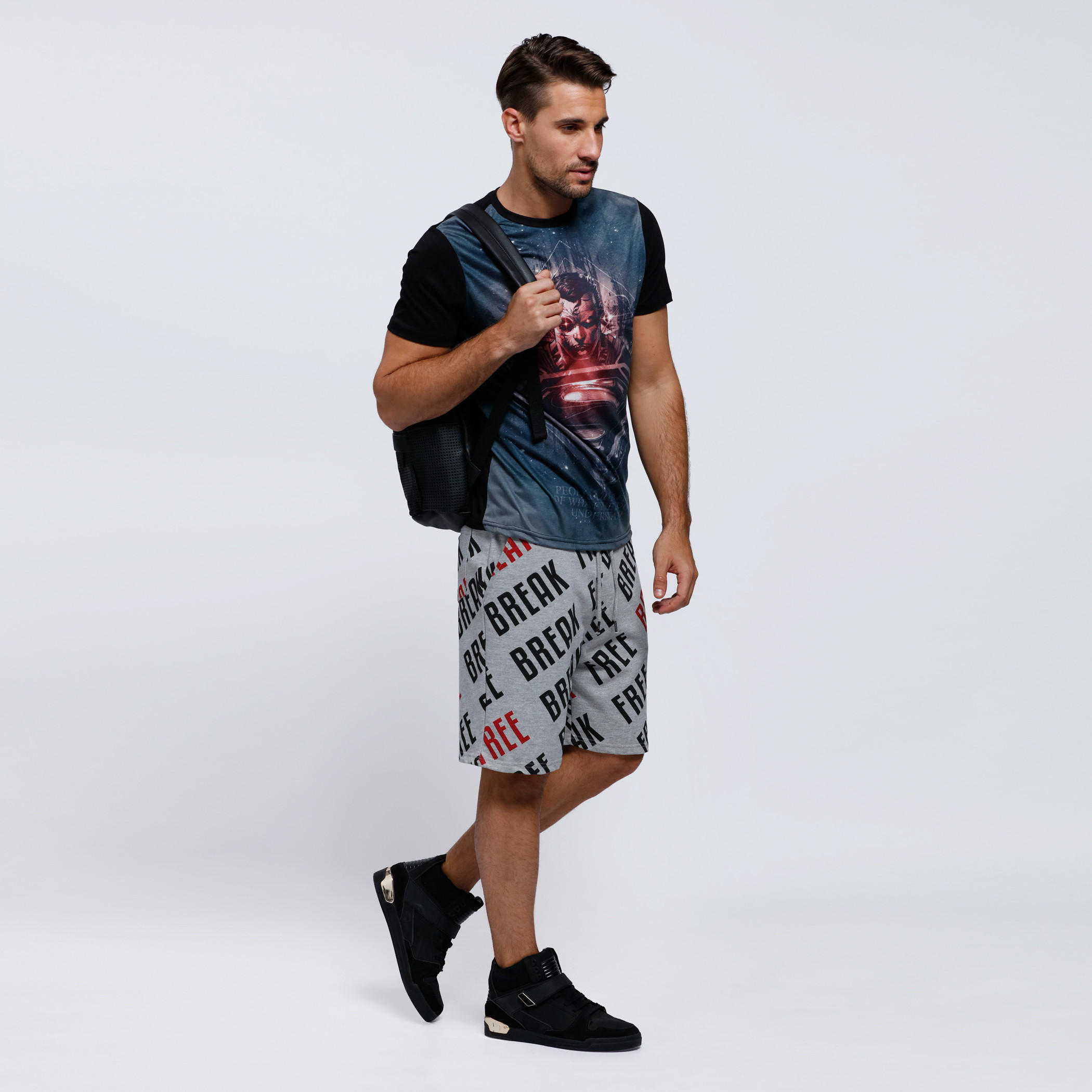 Printed Knee-Length Shorts with Elasticised Waistband-men-clothing-bottoms-shorts-image-5