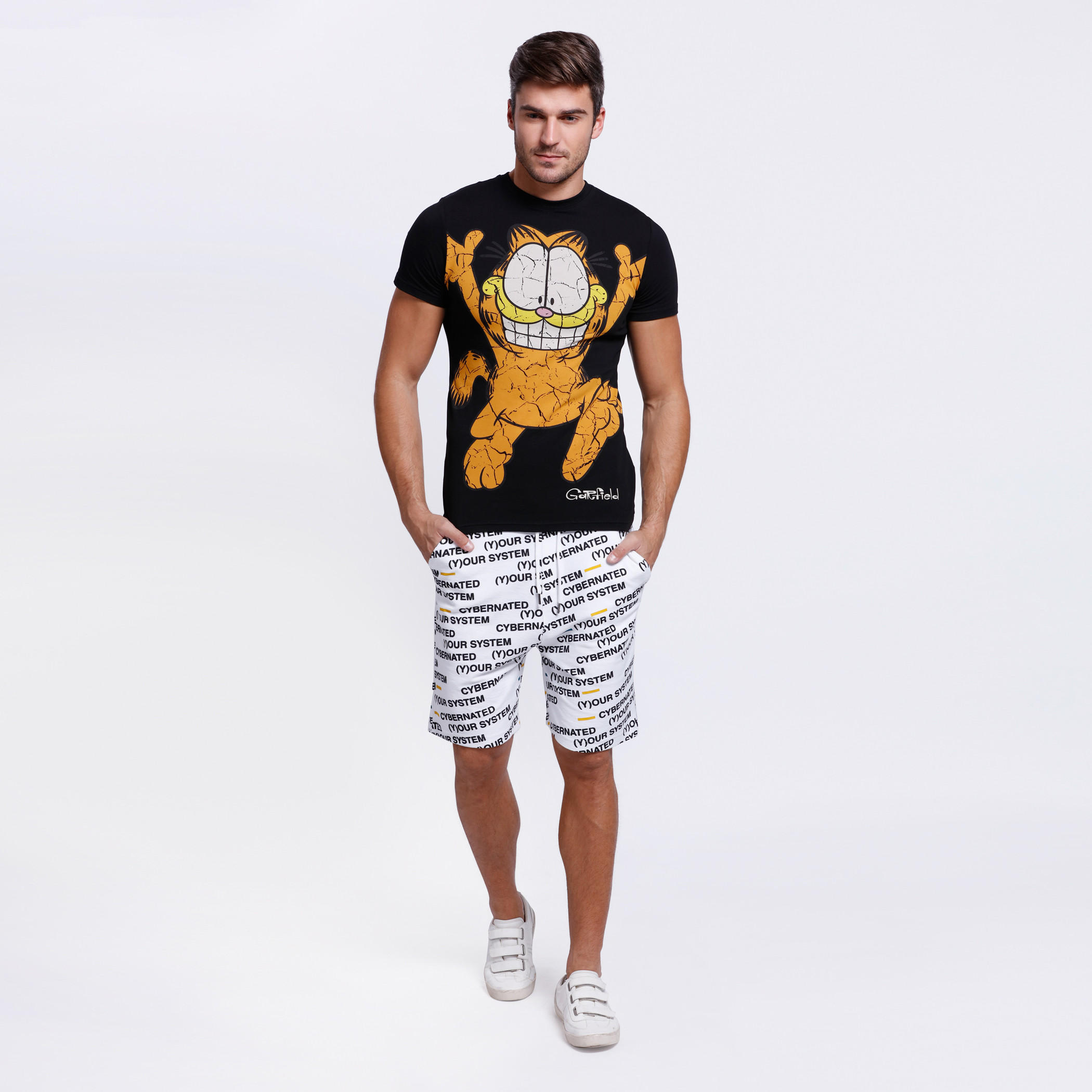 Printed Shorts with Elasticised Waistband and Drawstring-men-clothing-bottoms-shorts-image-1