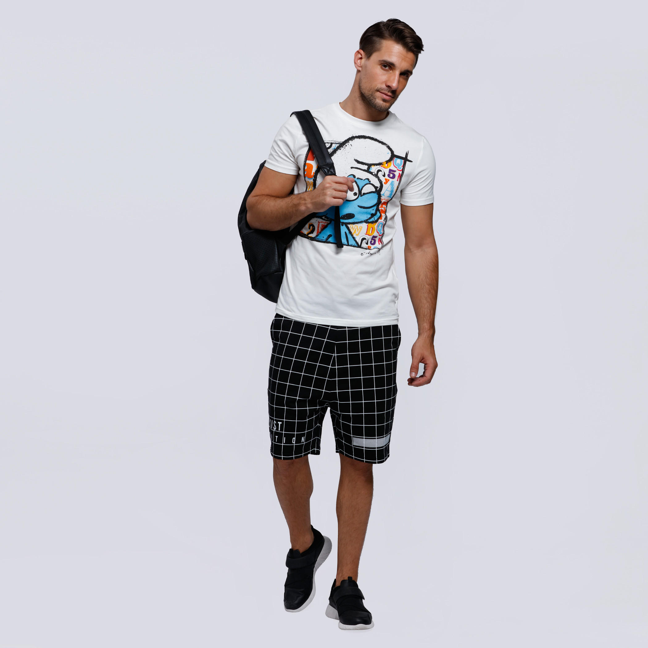 Printed Knee-Length Shorts with Elasticised Waistband-men-clothing-bottoms-shorts-image-5