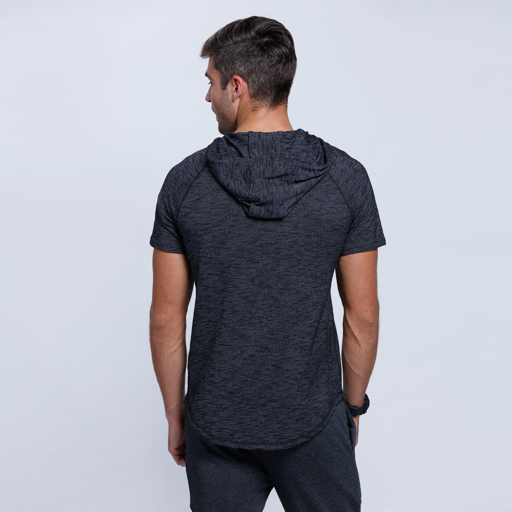 Hooded T-Shirt with Short Sleeves-men-clothing-tshirtsandpolos-tshirts-image-2