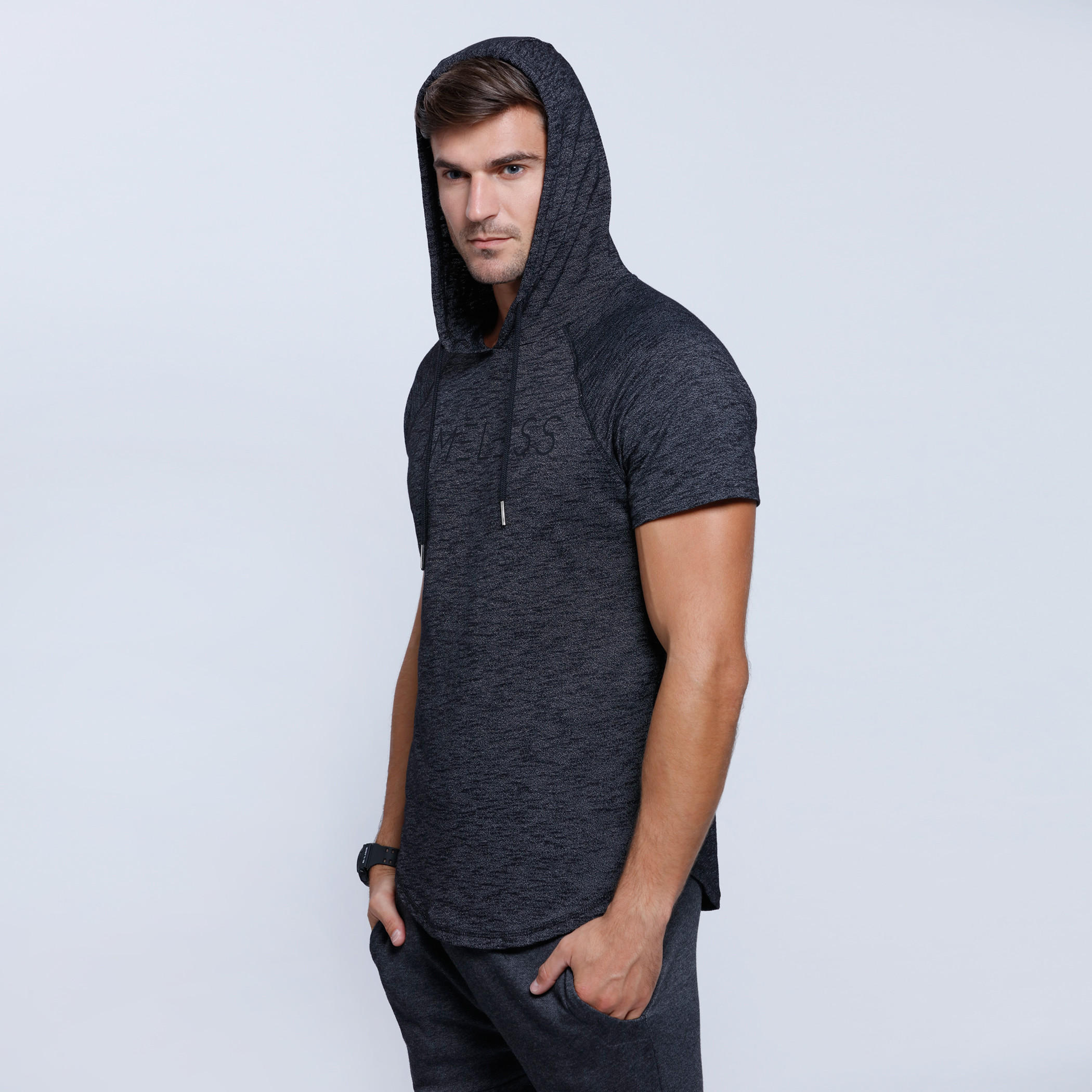 Hooded T-Shirt with Short Sleeves-men-clothing-tshirtsandpolos-tshirts-image-3