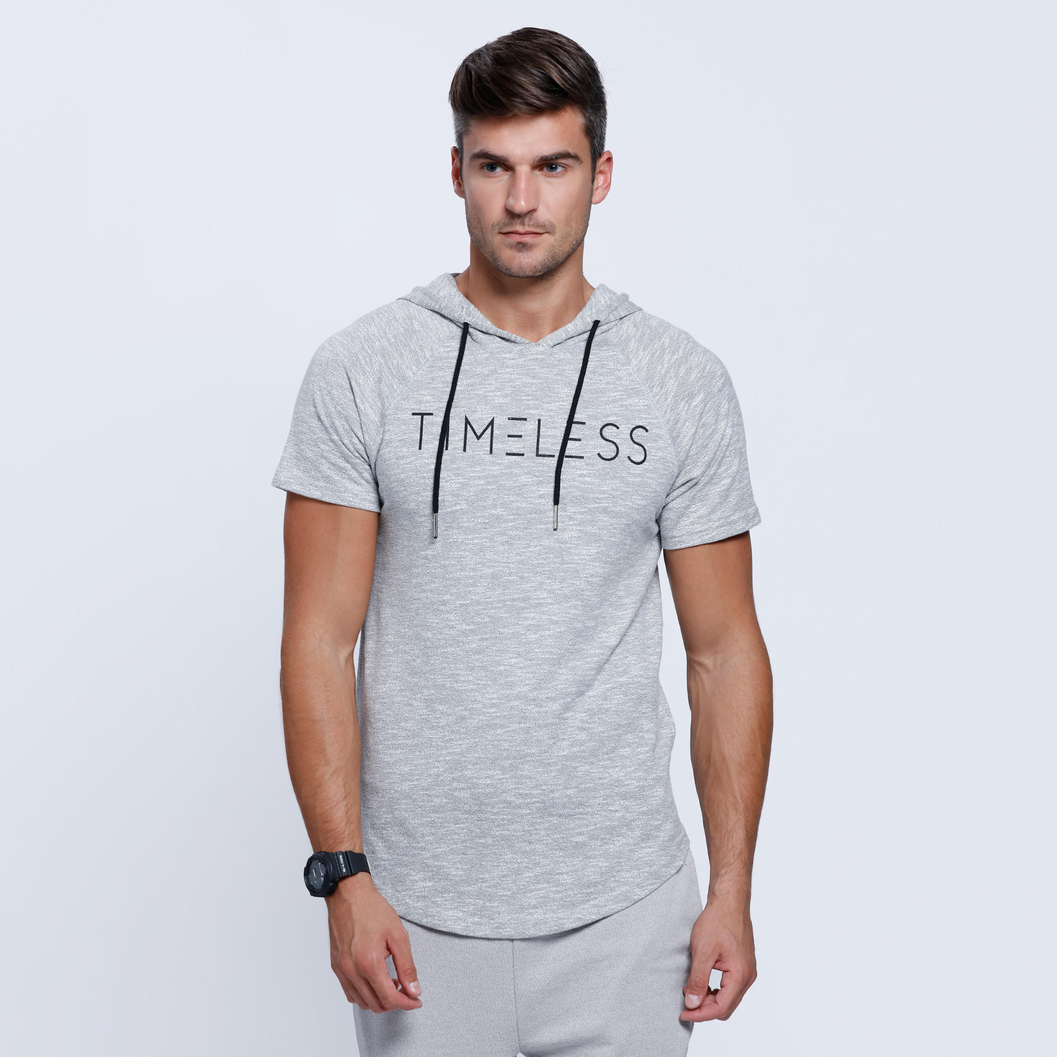 Hooded T-Shirt with Short Sleeves-men-clothing-tshirtsandpolos-tshirts-image-6