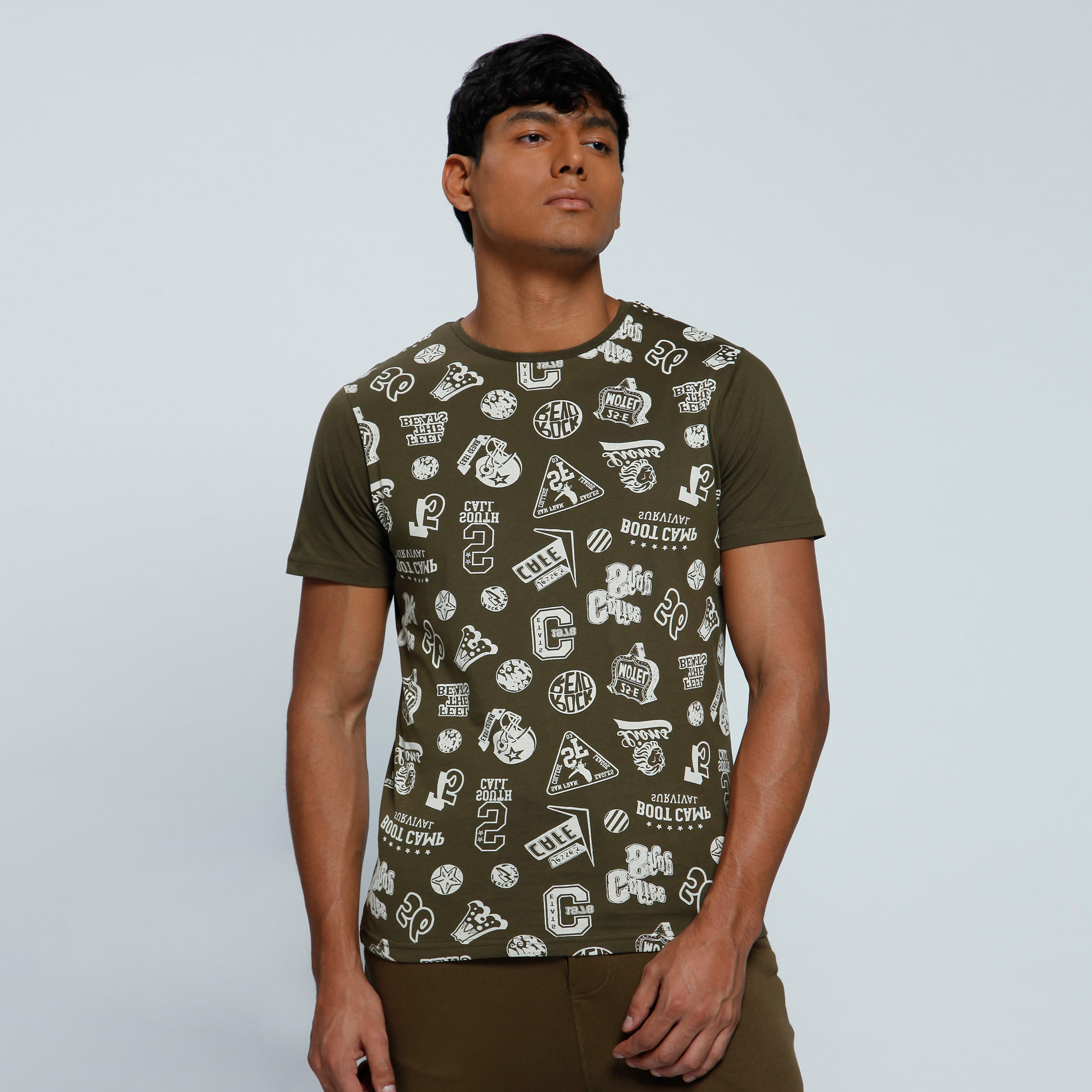 Graphic Print T-Shirt with Crew Neck and Short Sleeves-men-clothing-tshirtsandpolos-tshirts-image-1