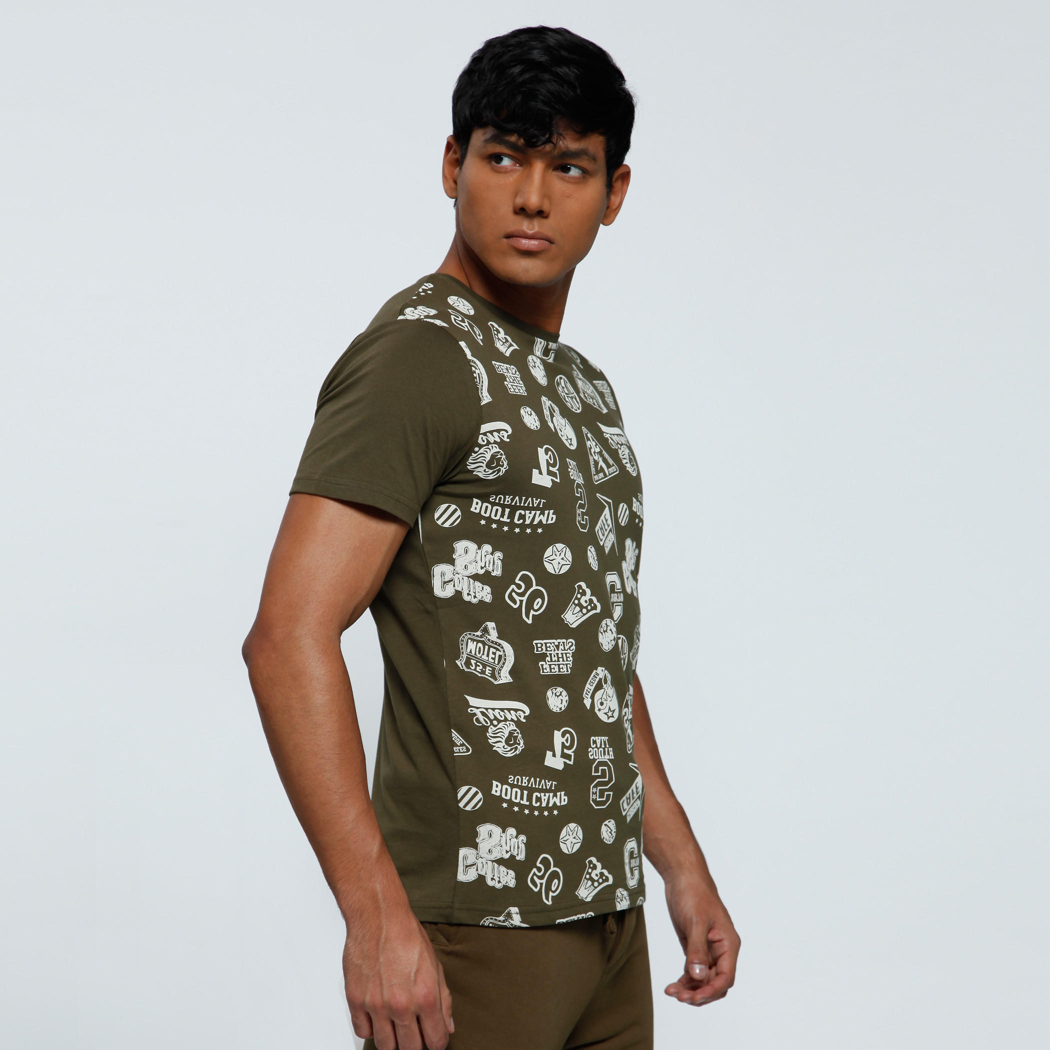 Graphic Print T-Shirt with Crew Neck and Short Sleeves-men-clothing-tshirtsandpolos-tshirts-image-3