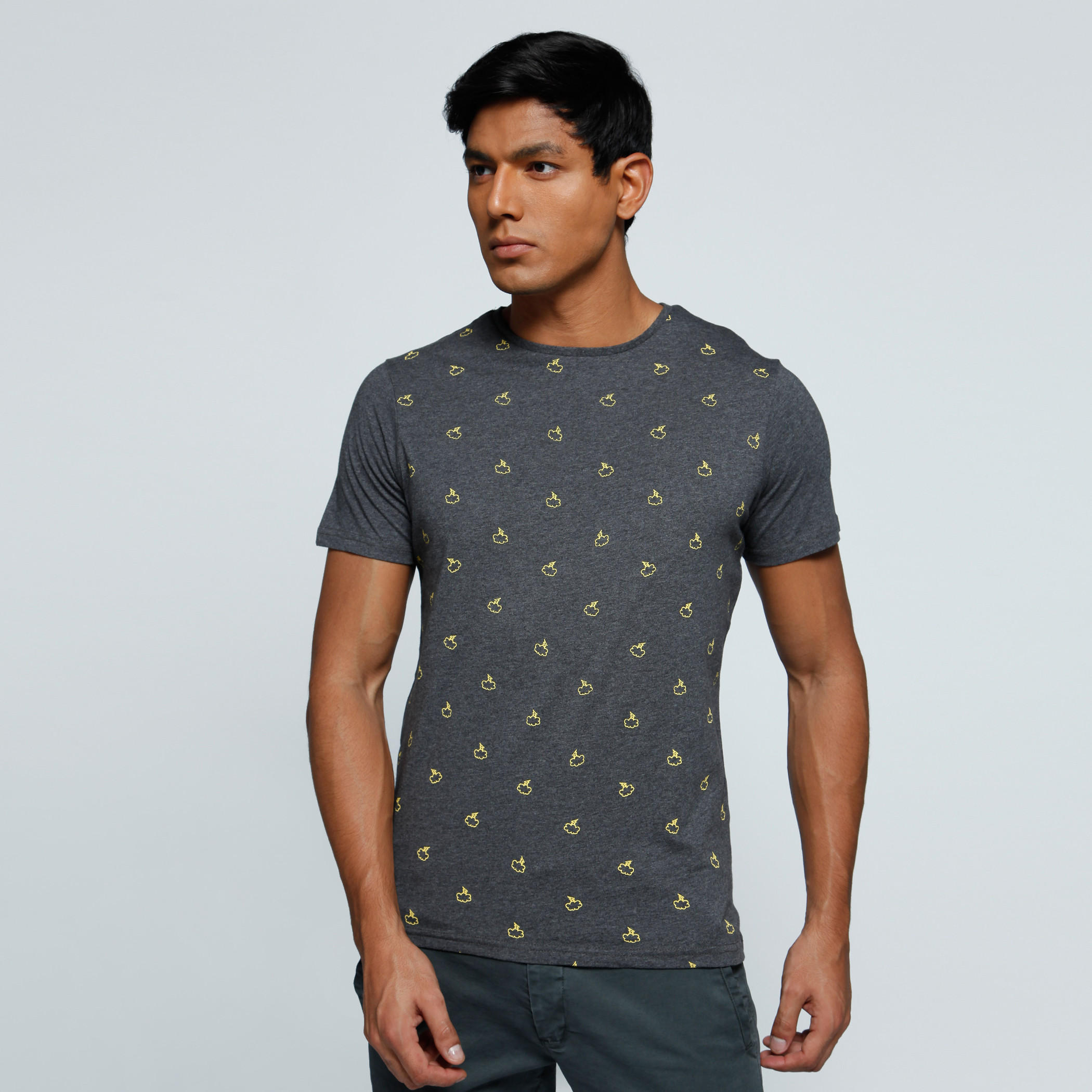 Graphic Print T-Shirt with Crew Neck and Short Sleeves-men-clothing-tshirtsandpolos-tshirts-image-1