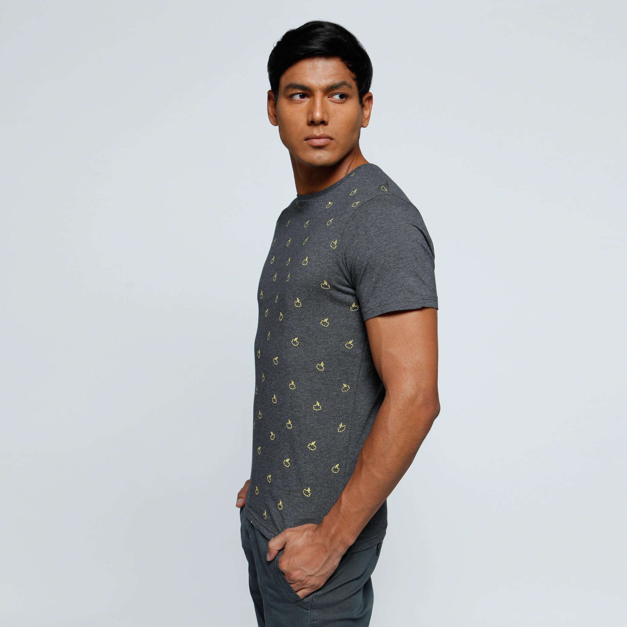 Graphic Print T-Shirt with Crew Neck and Short Sleeves-men-clothing-tshirtsandpolos-tshirts-image-3