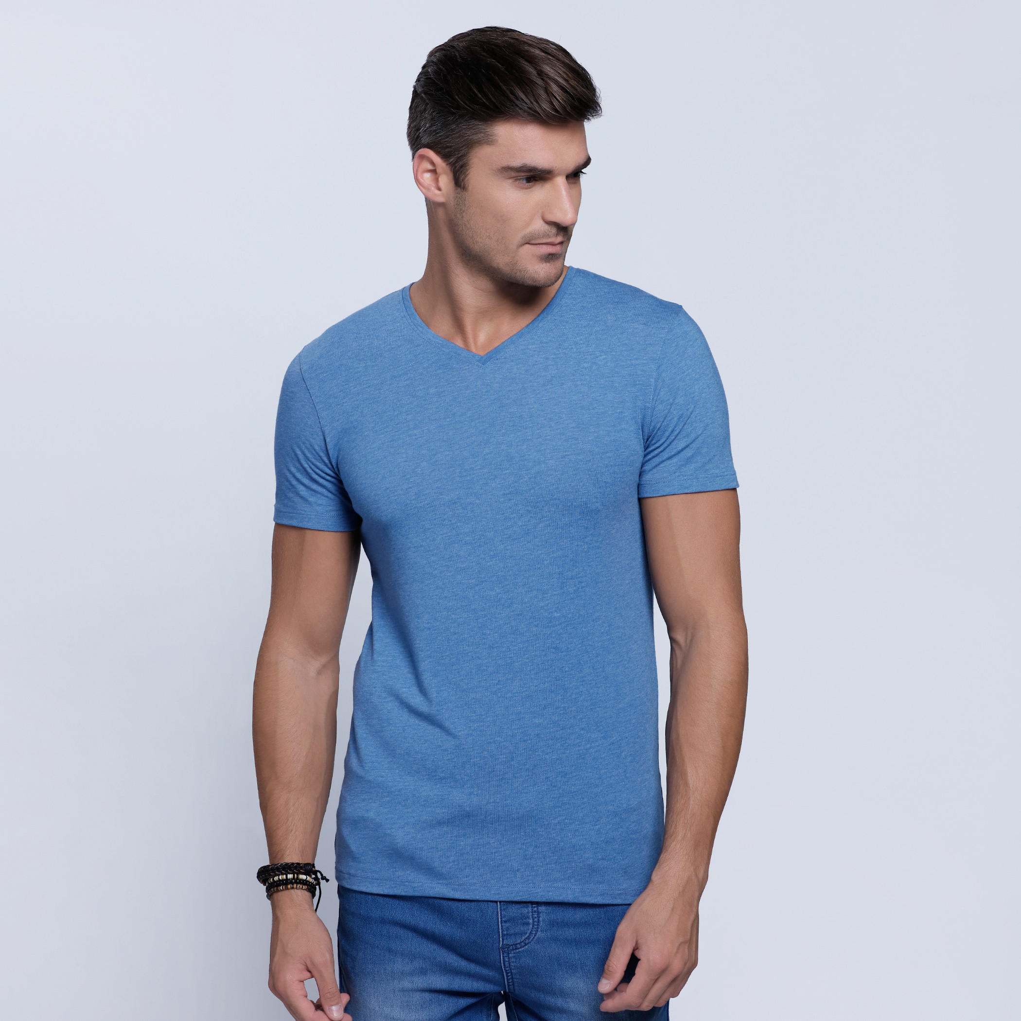 V-Neck T-Shirt with Short Sleeves-men-clothing-tshirtsandpolos-tshirts-image-1