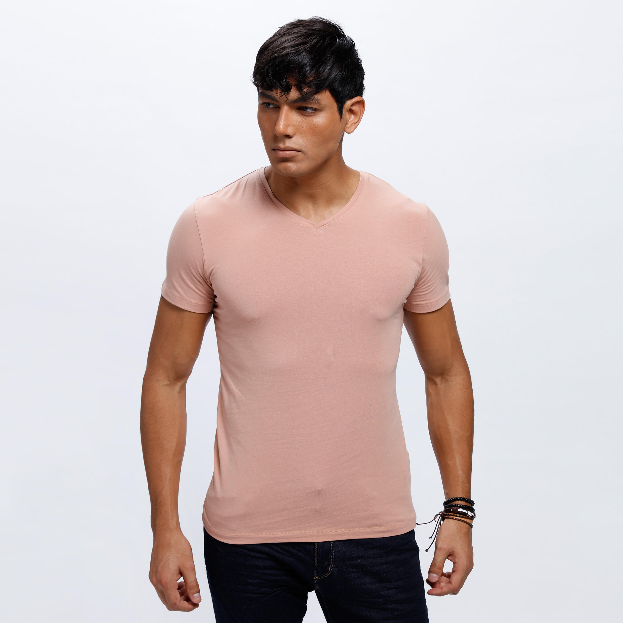 V-Neck T-Shirt with Short Sleeves-men-clothing-tshirtsandpolos-tshirts-image-1
