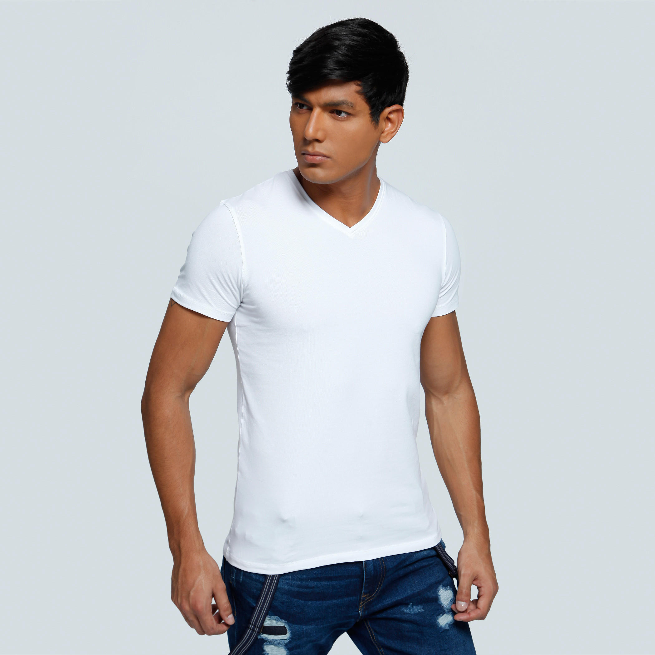 V-Neck T-Shirt with Short Sleeves-men-clothing-tshirtsandpolos-tshirts-image-1