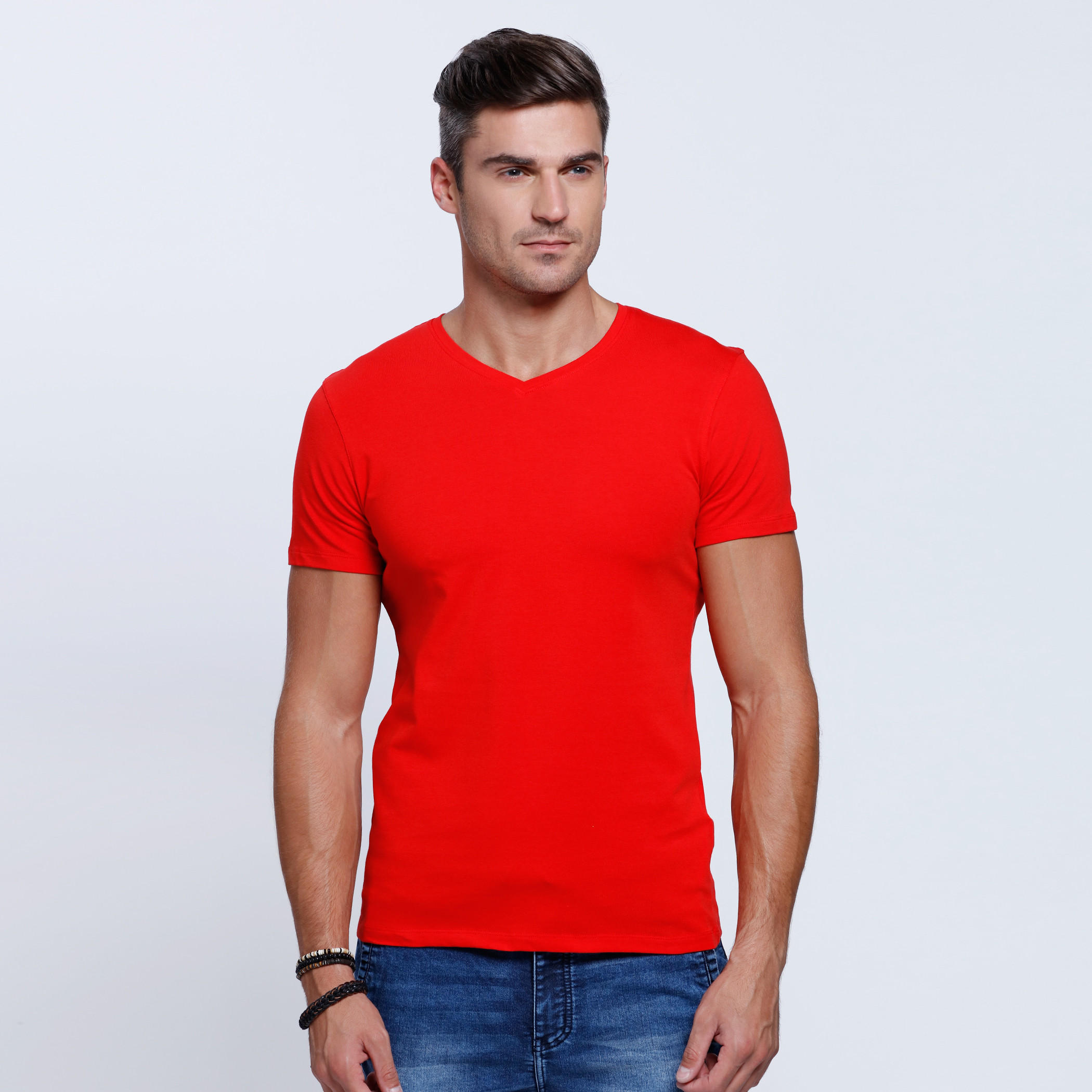 Short Sleeves T-Shirt with V-Neckline-men-clothing-tshirtsandpolos-tshirts-image-6