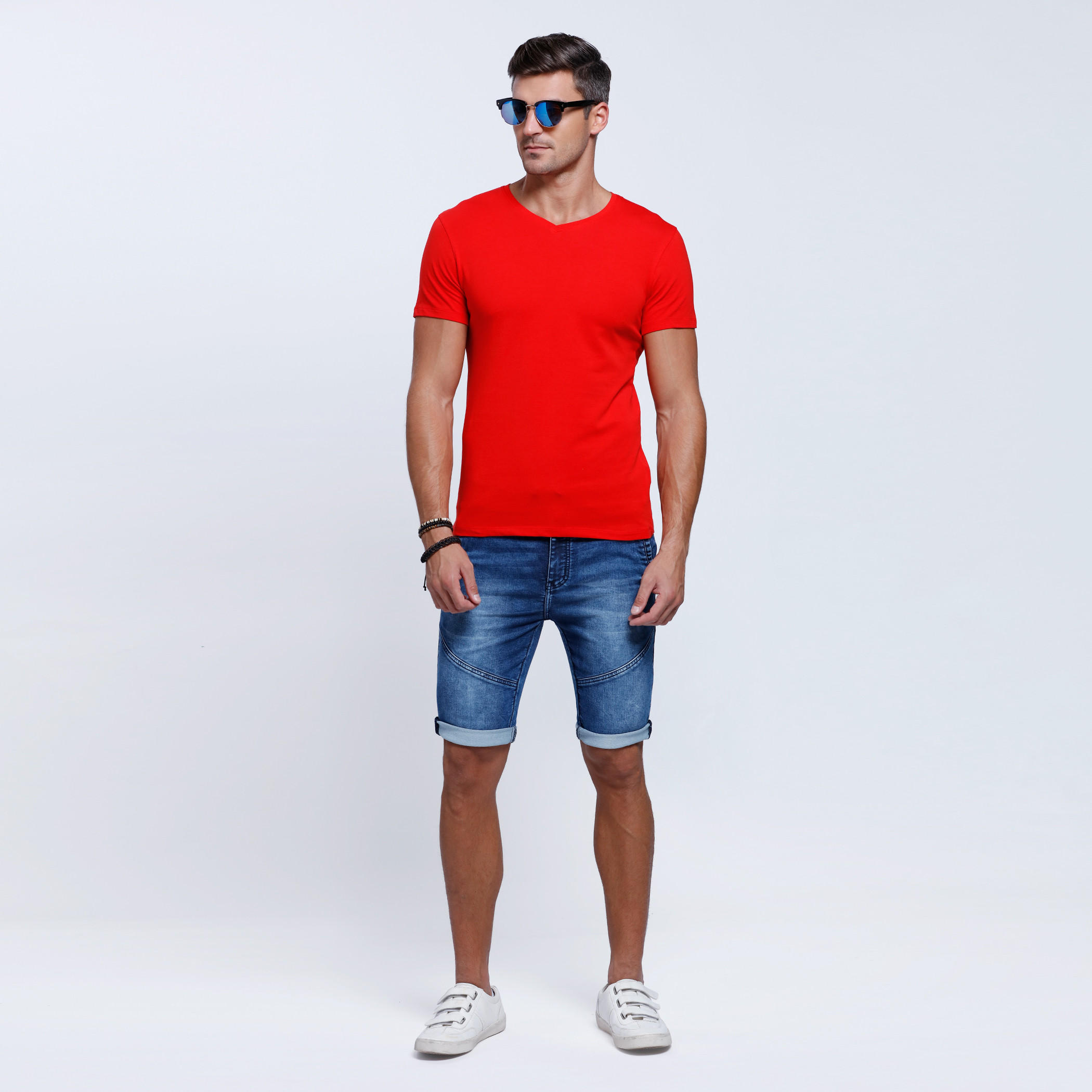 Short Sleeves T-Shirt with V-Neckline-men-clothing-tshirtsandpolos-tshirts-image-10
