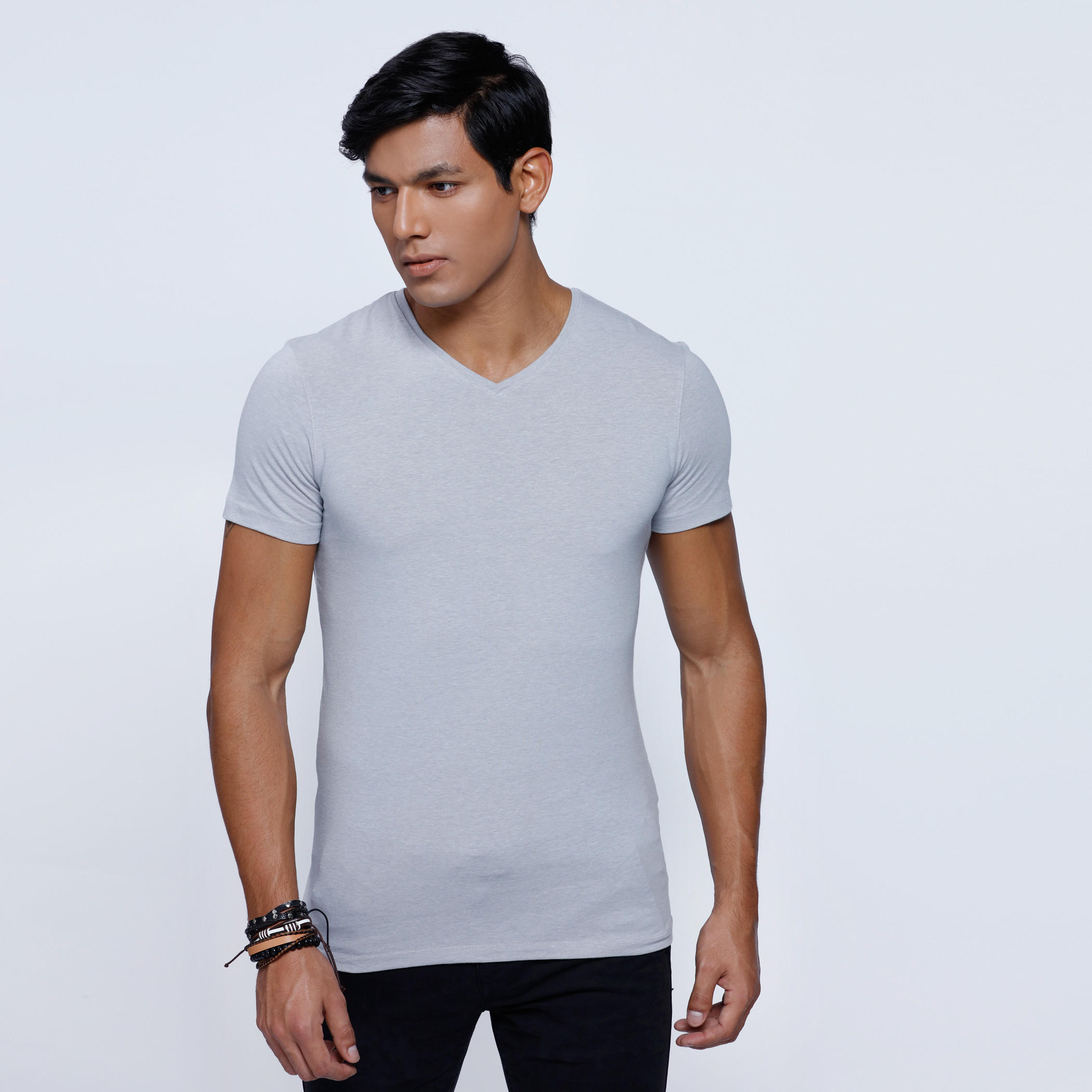 V-Neck T-Shirt with Short Sleeves-men-clothing-tshirtsandpolos-tshirts-image-1