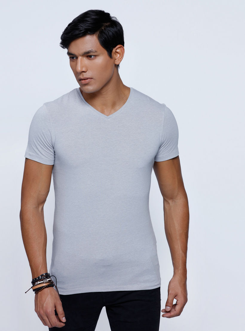 V-Neck T-Shirt with Short Sleeves-men-clothing-tshirtsandpolos-tshirts-image-1