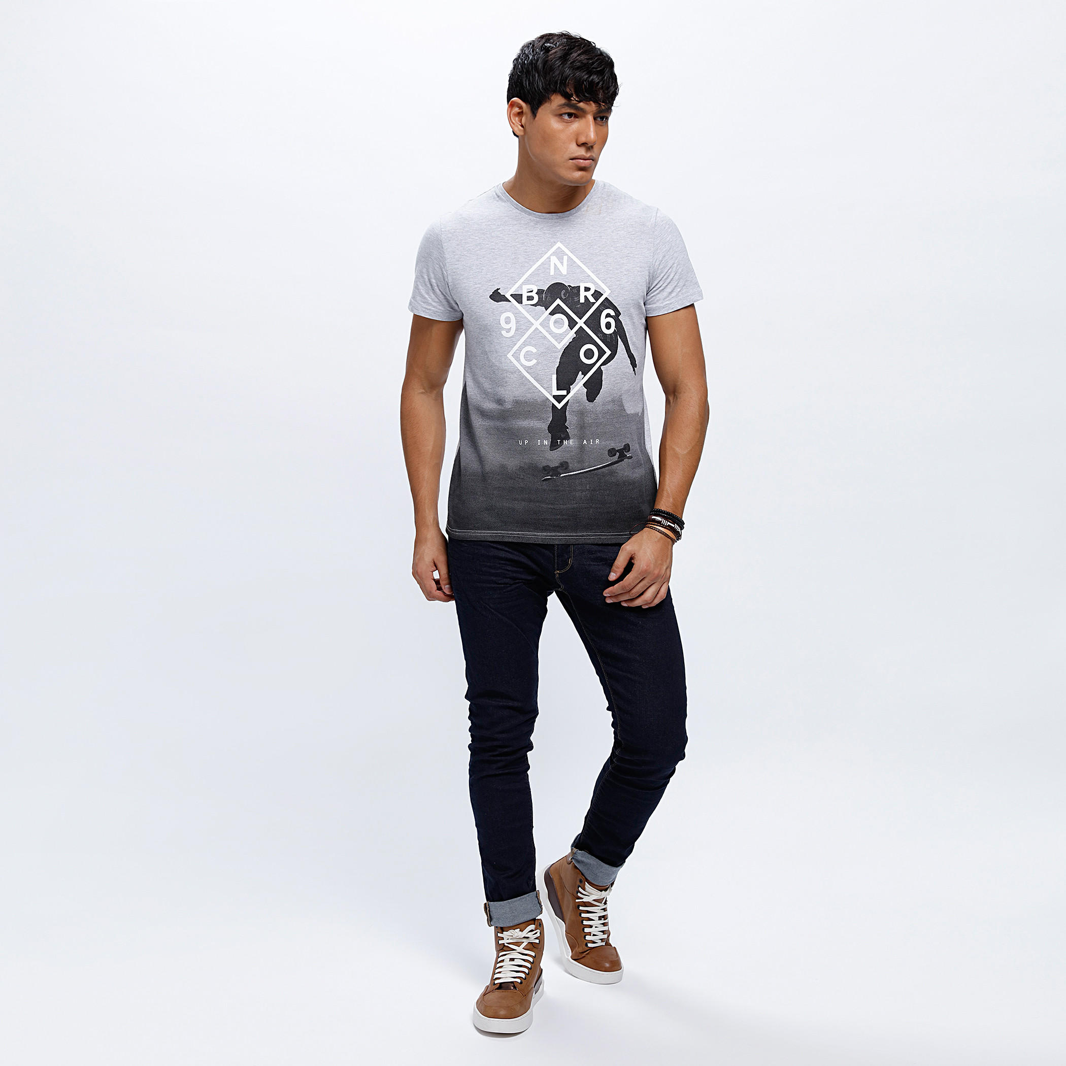 Printed T-Shirt with Crew Neck and Short Sleeves-men-clothing-tshirtsandpolos-tshirts-image-5