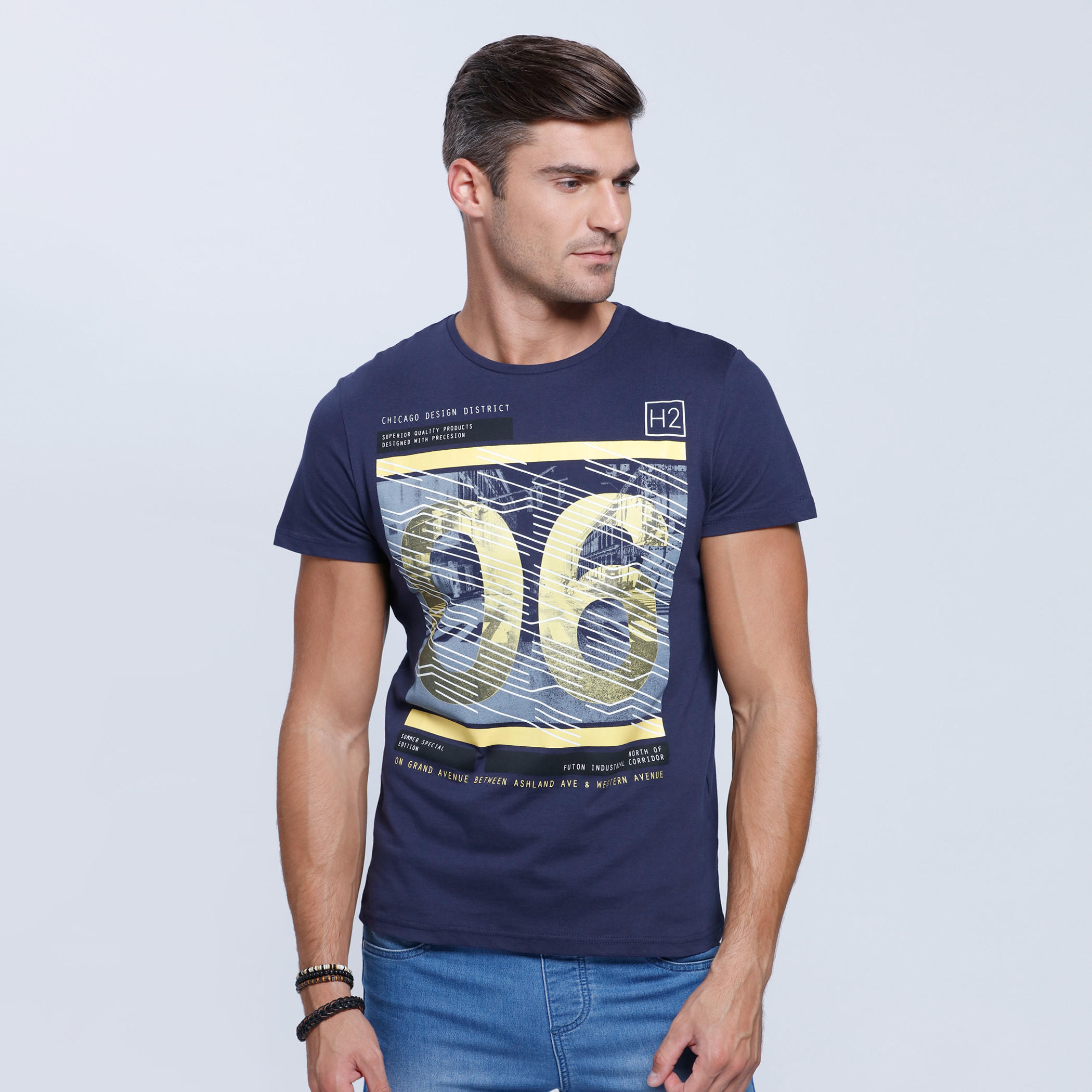 Printed Short Sleeves T-Shirt with Round Neckline-men-clothing-tshirtsandpolos-tshirts-image-1