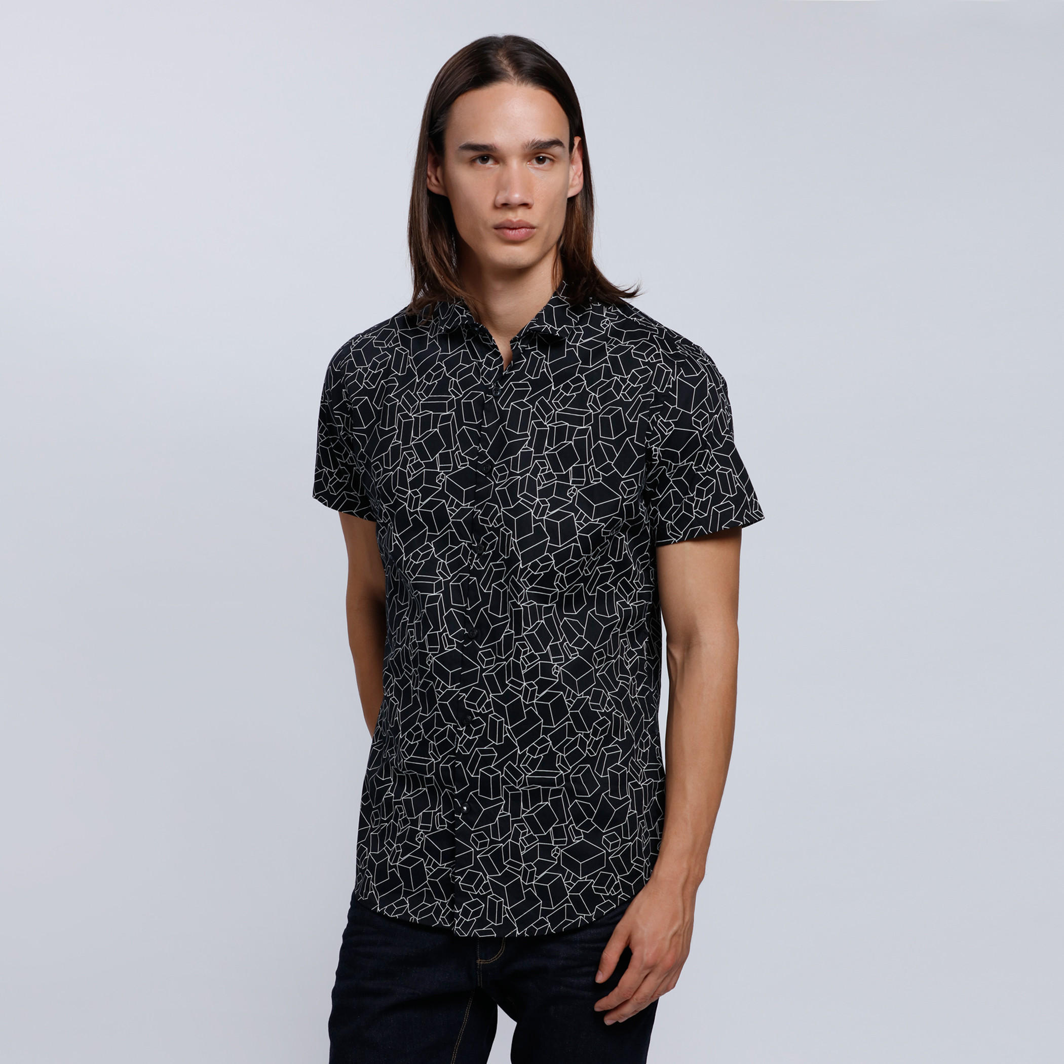 Printed Shirt with Short Sleeves-men-clothing-shirts-image-5