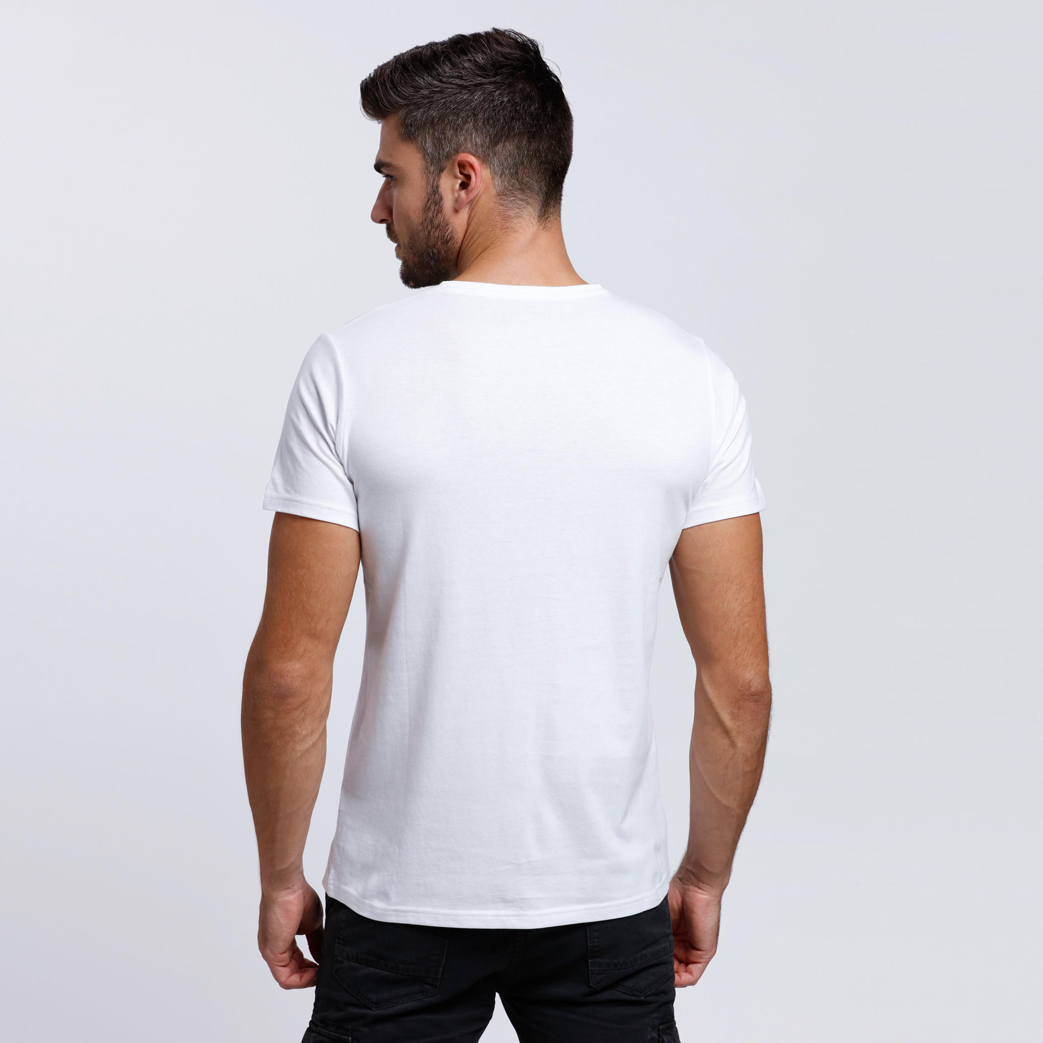 Printed Crew Neck T-Shirt with Short Sleeves-men-clothing-tshirtsandpolos-tshirts-image-2