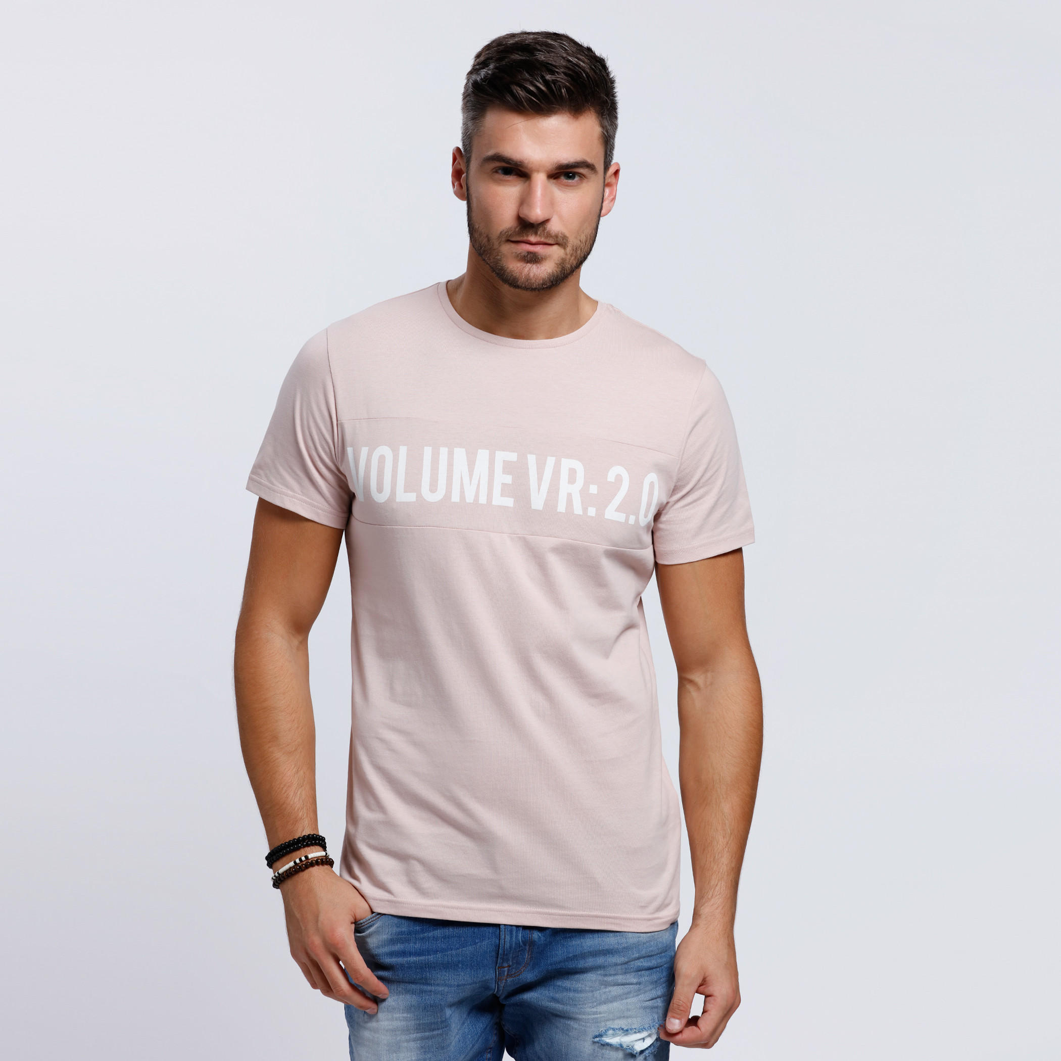 Printed Crew Neck T-Shirt with Short Sleeves-men-clothing-tshirtsandpolos-tshirts-image-1