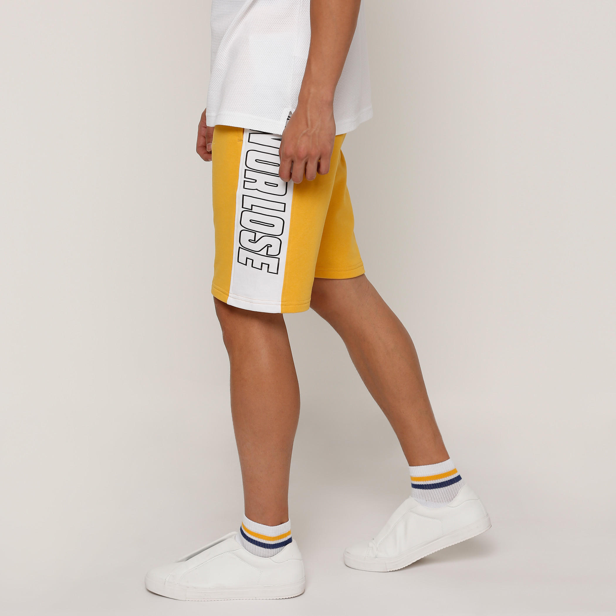 Tape Detail Shorts with Elasticised Waistband-men-clothing-bottoms-shorts-image-3