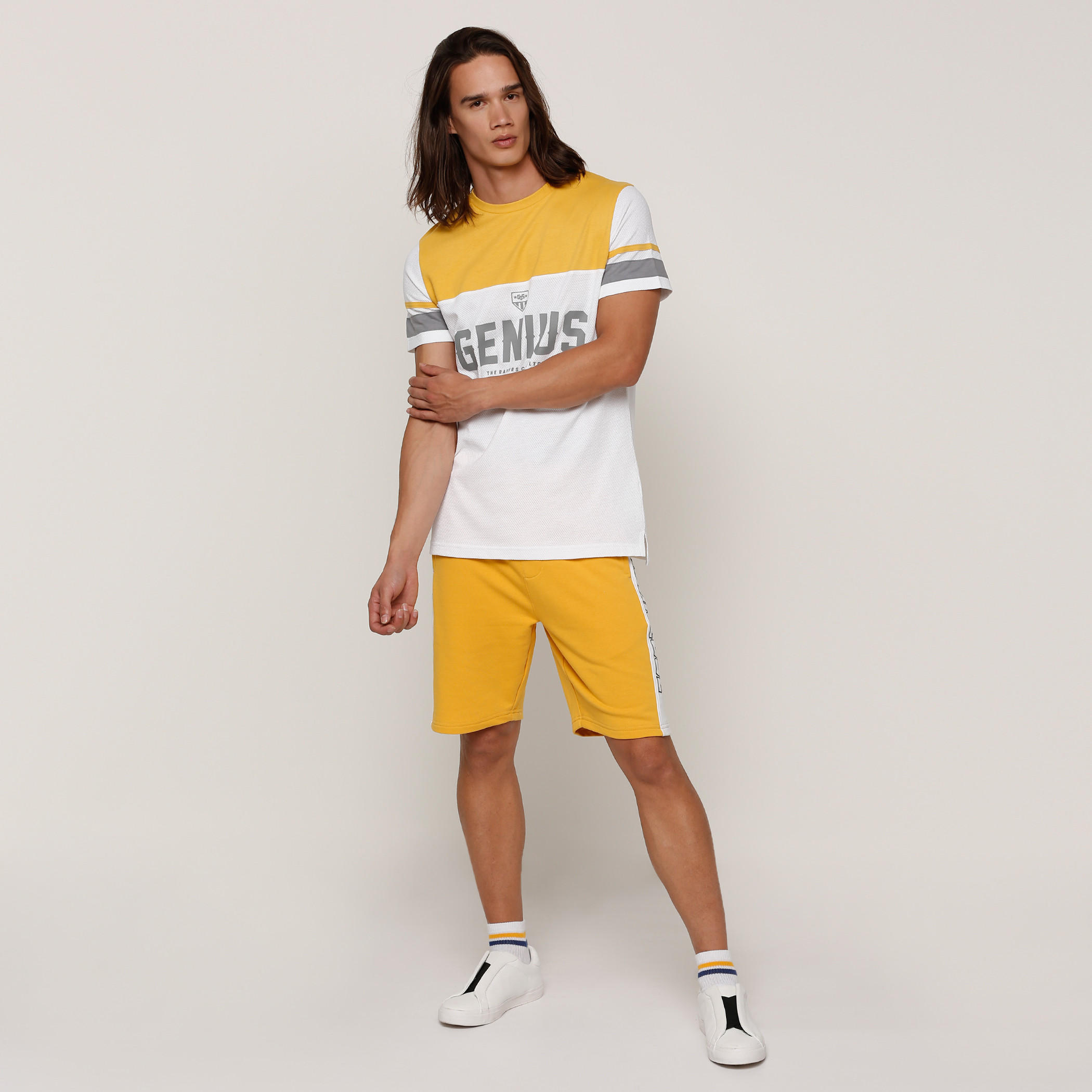 Tape Detail Shorts with Elasticised Waistband-men-clothing-bottoms-shorts-image-5