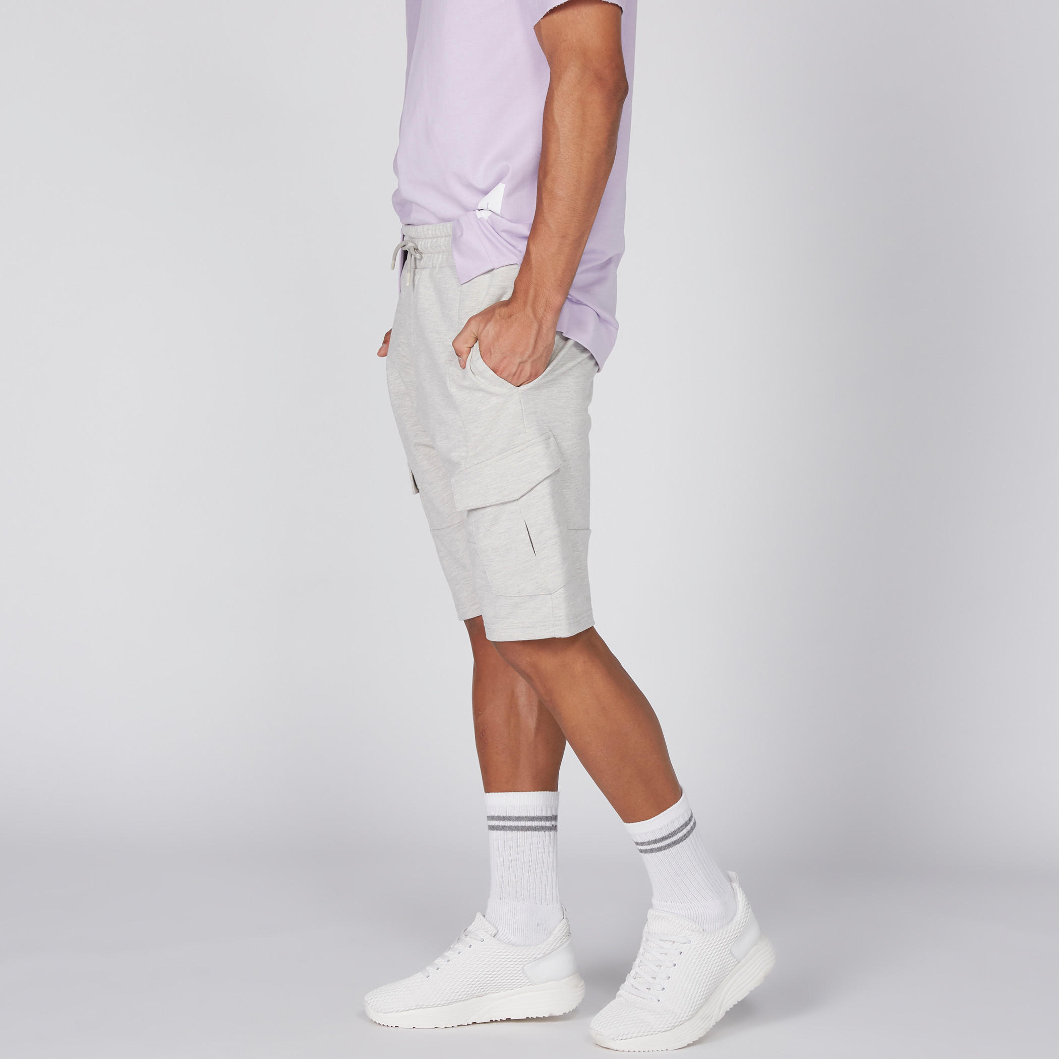 Pocket Detail Shorts with Elasticised Waistband and Drawstring-men-clothing-bottoms-shorts-image-3
