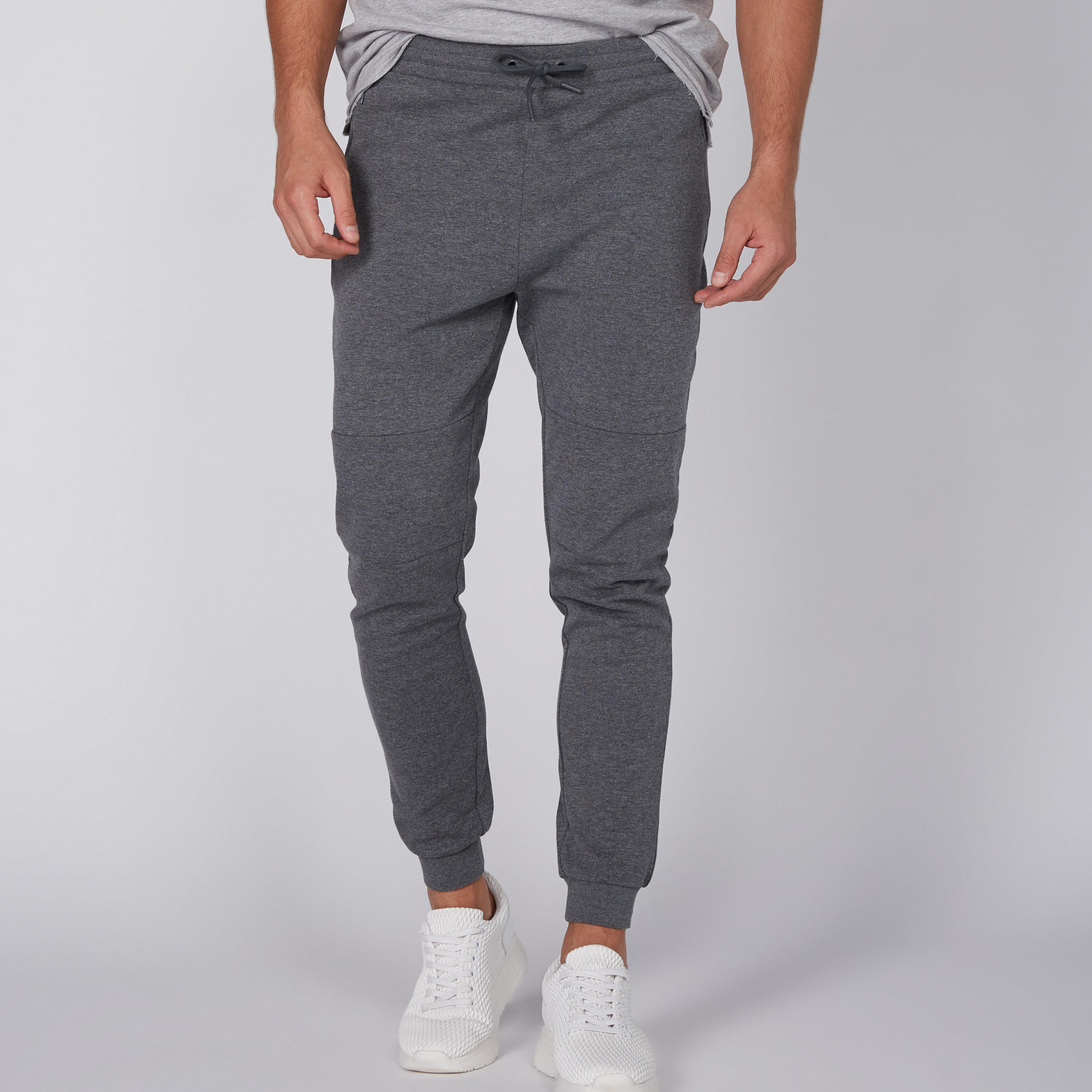 Full Length Jog Pants with Elasticised Waistband and Pocket Detail-men-clothing-bottoms-joggers-image-1
