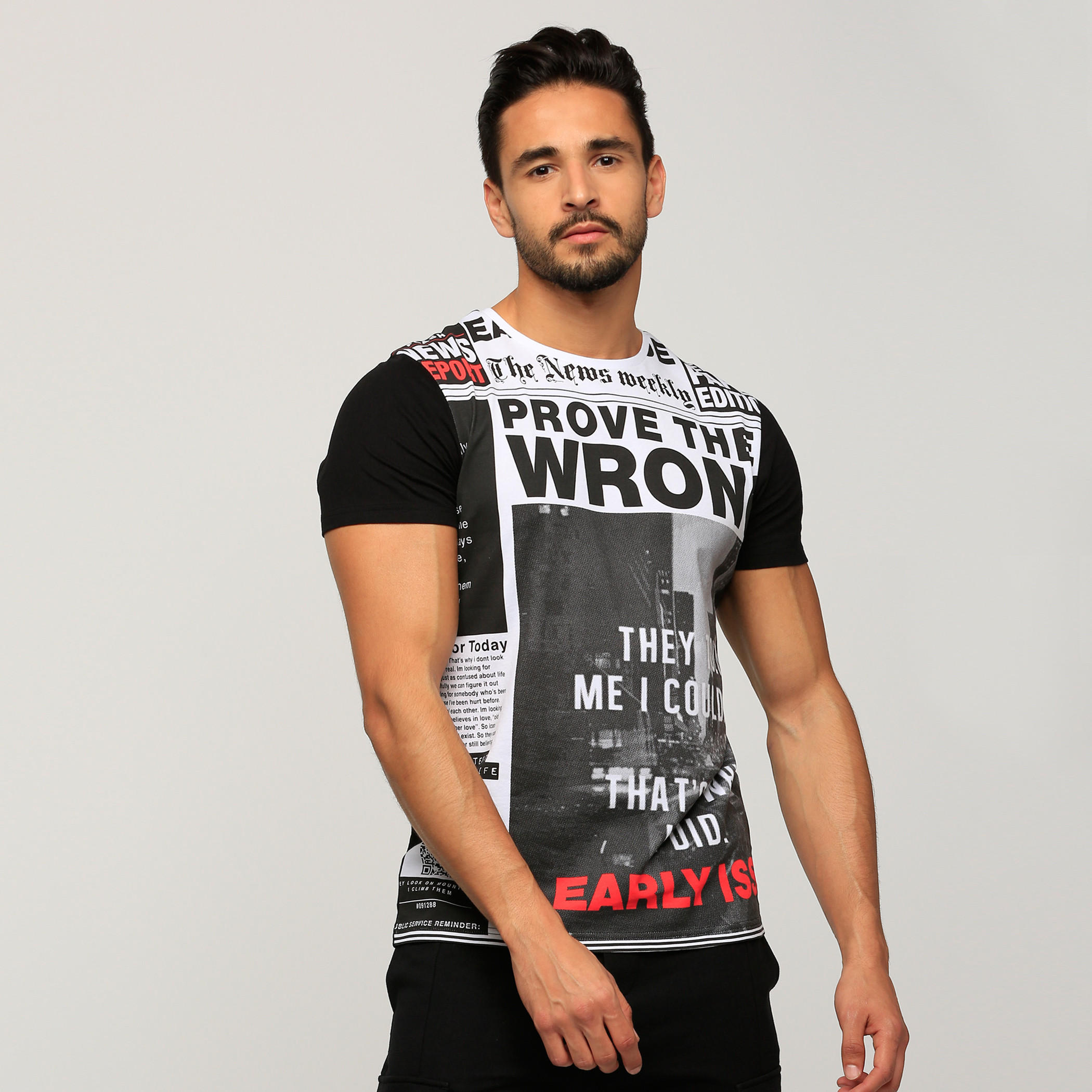 Printed Round Neck T-Shirt with Short Sleeves-men-clothing-tshirtsandpolos-tshirts-image-1